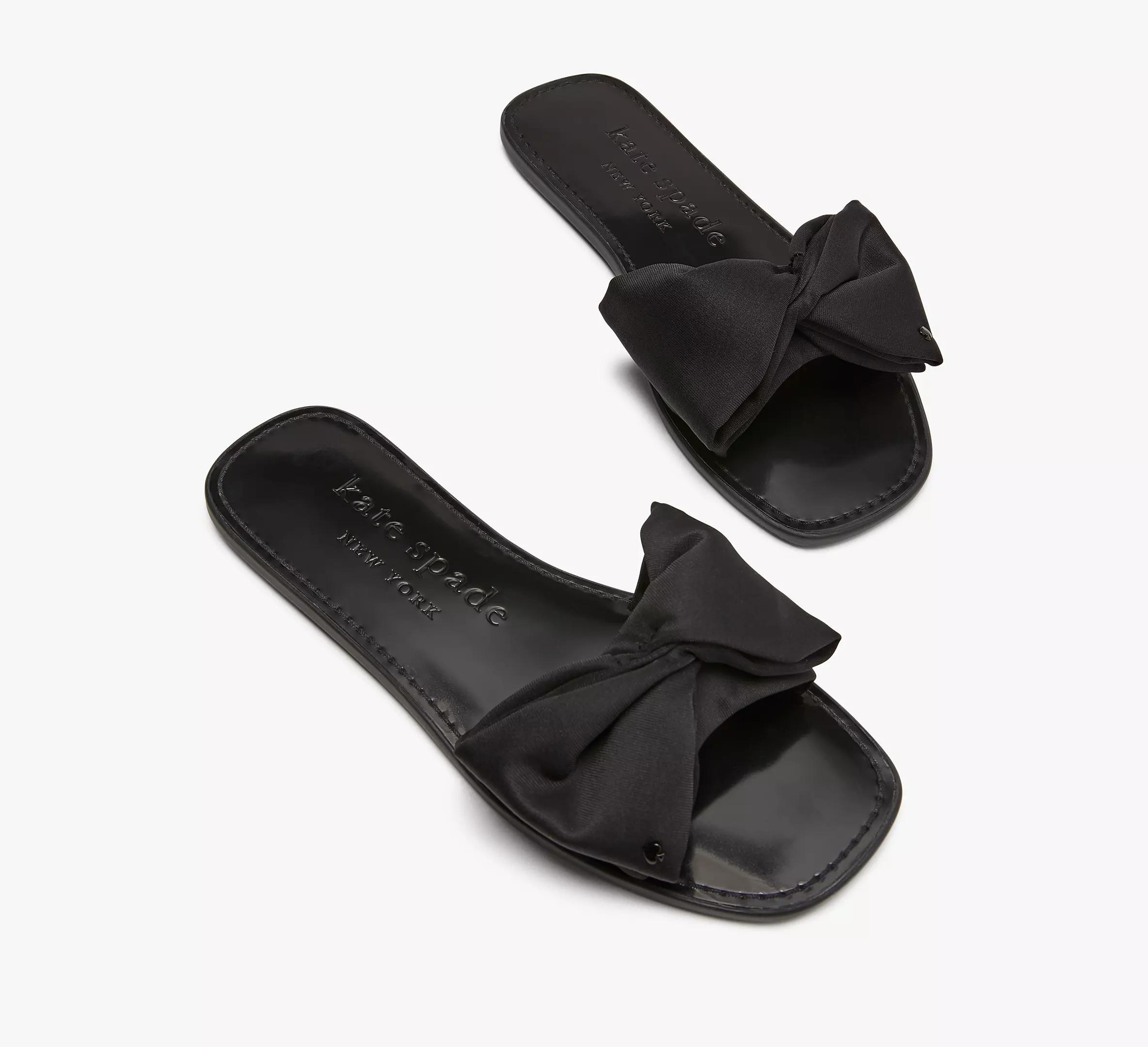 kate spade new york Bikini Fabric Bow Slides Product Image