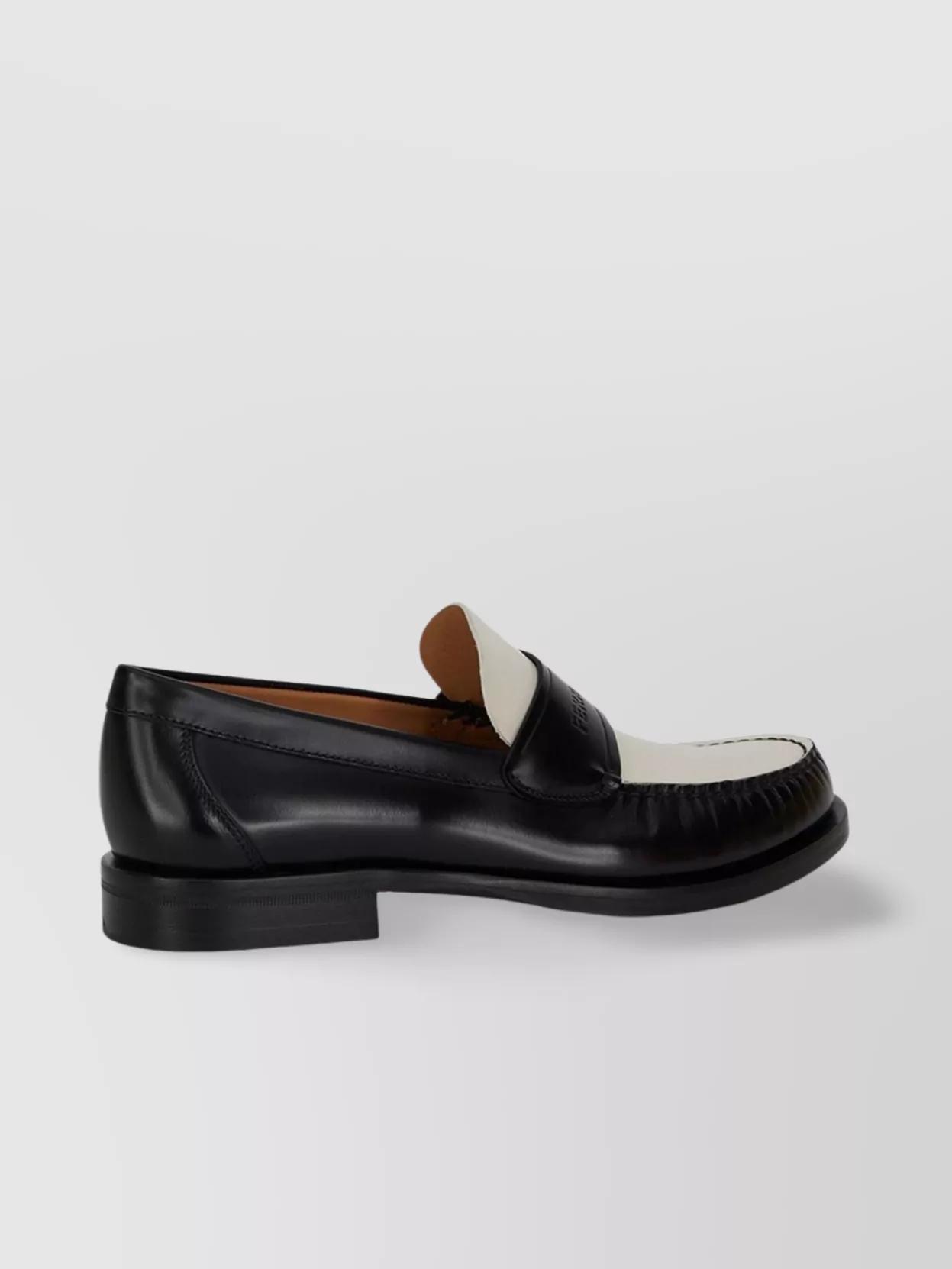 FERRAGAMO Loafers With Two-tone Leather Design Product Image