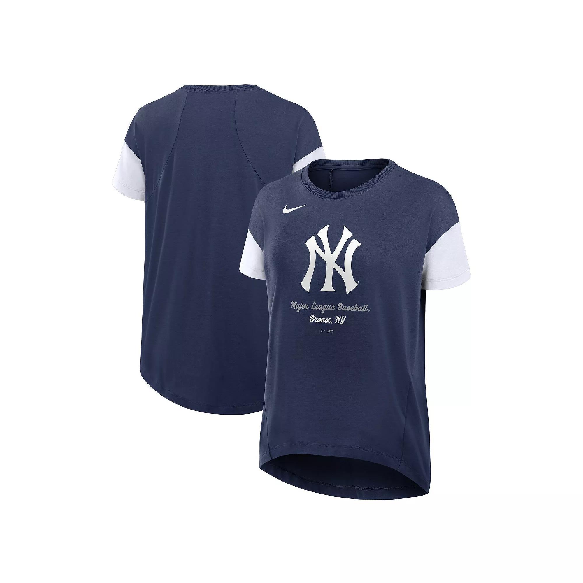 Women's Nike Navy New York Yankees Flowy Fashion T-Shirt,  Product Image