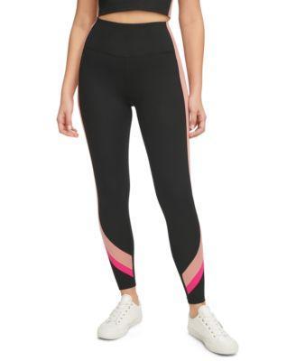 Calvin Klein Womens High-Rise Colorblocked 7/8 Leggings - Black/ash Rose Product Image