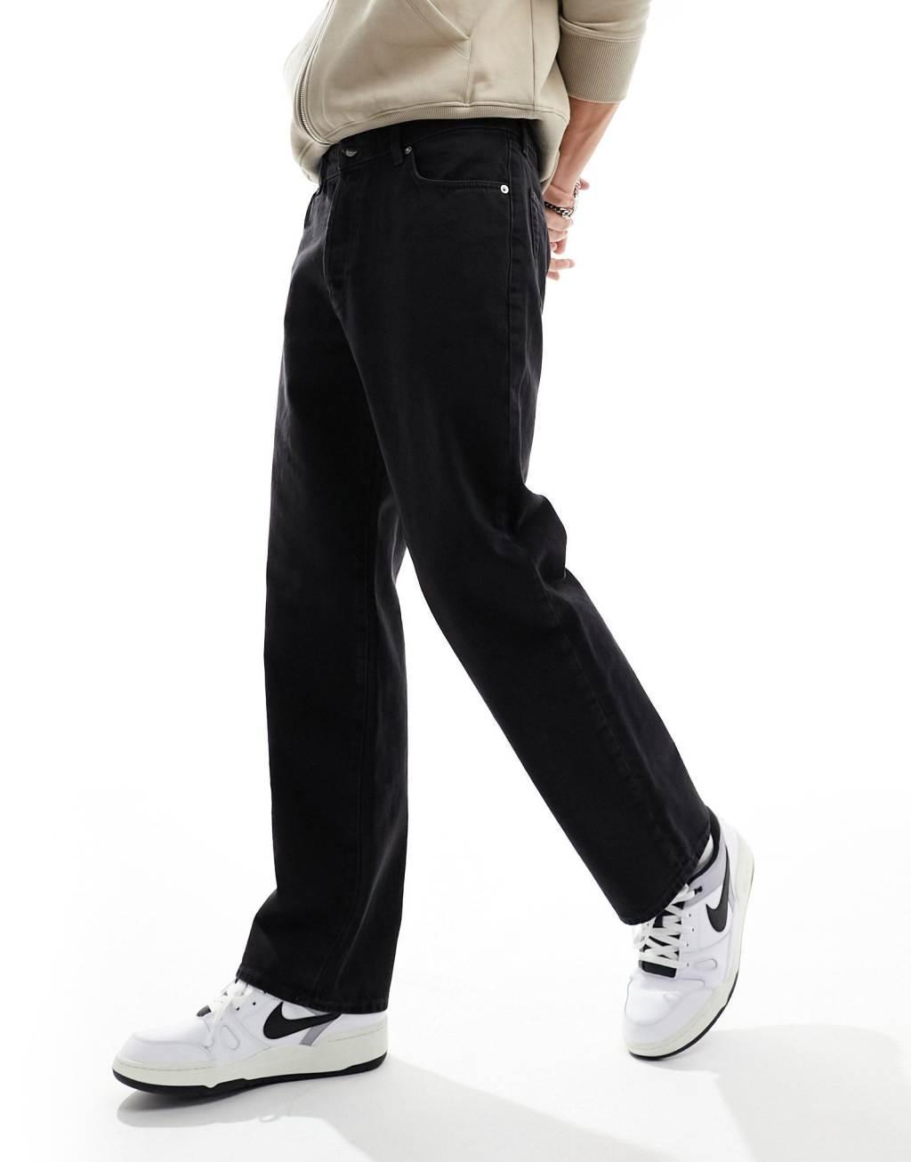 ONLY & SONS Fade loose fit jeans in washed black Product Image