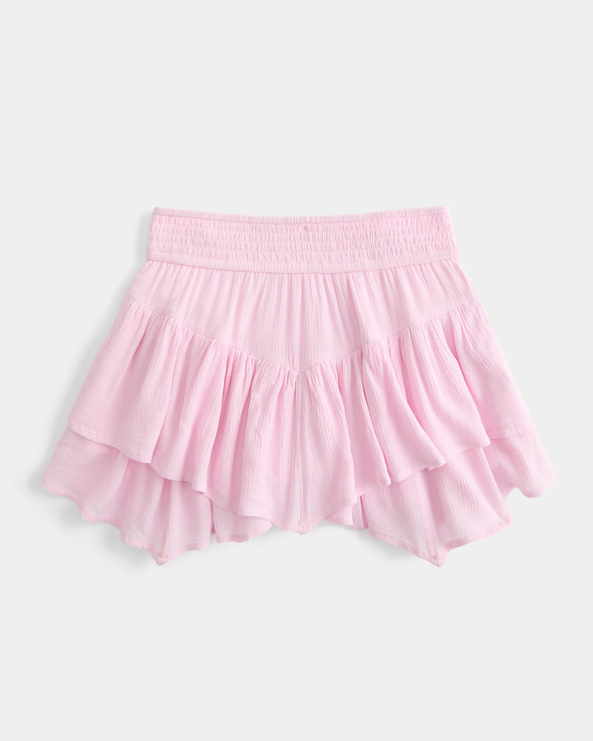Asymmetrical Hem Tiered Mini Skort Product Image