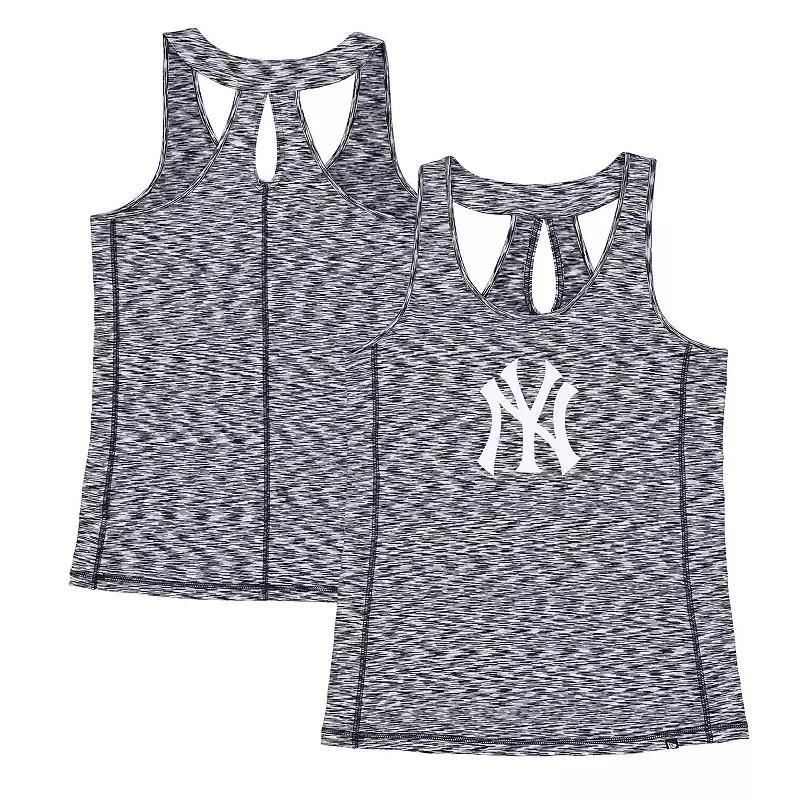 Womens New Era New York Yankees Space Dye Keyhole Back Tank Top Blue Product Image