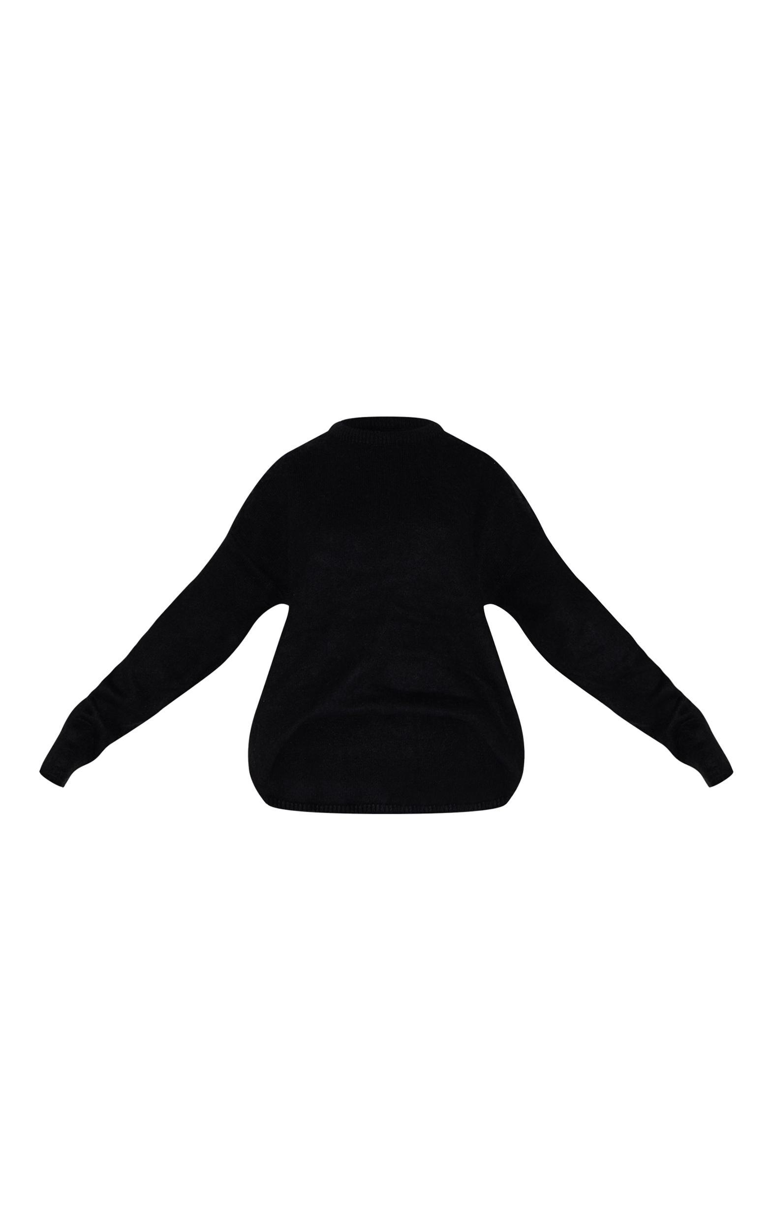 Black Soft Knit Oversized Sweater Product Image