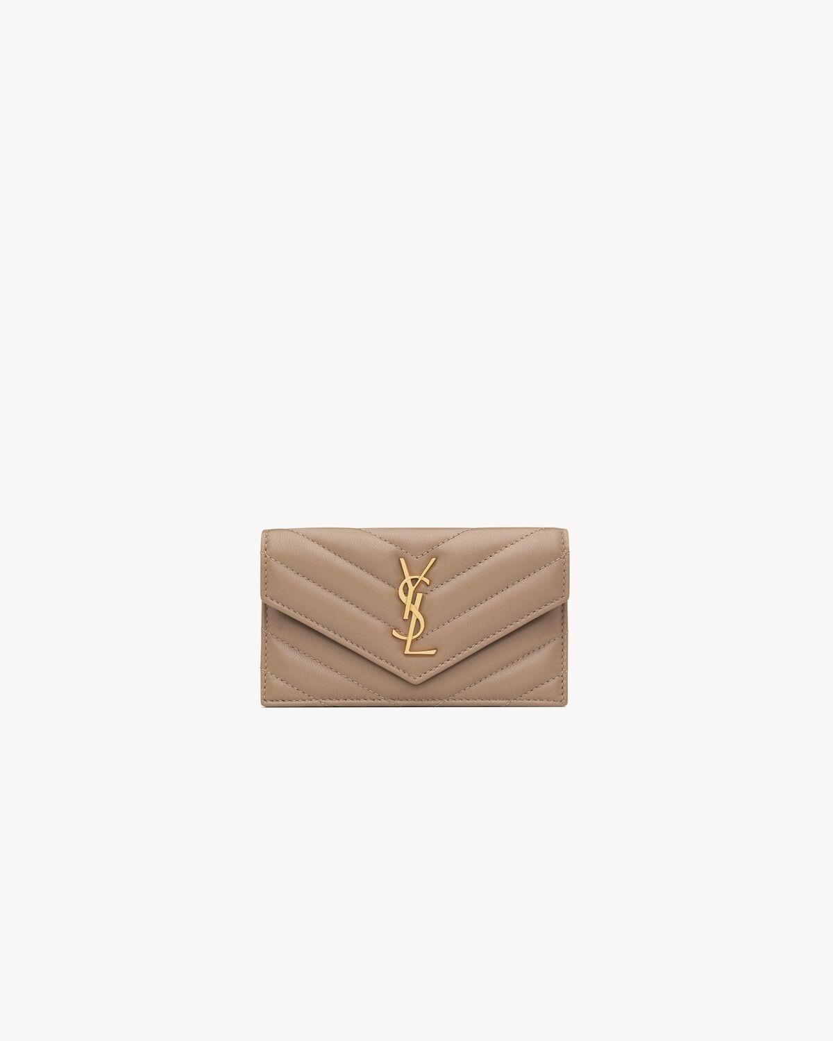 CASSANDRE MATELASSÉ FRAGMENTS FLAP CARD CASE IN LAMBSKIN | Saint Laurent | YSL.com Product Image