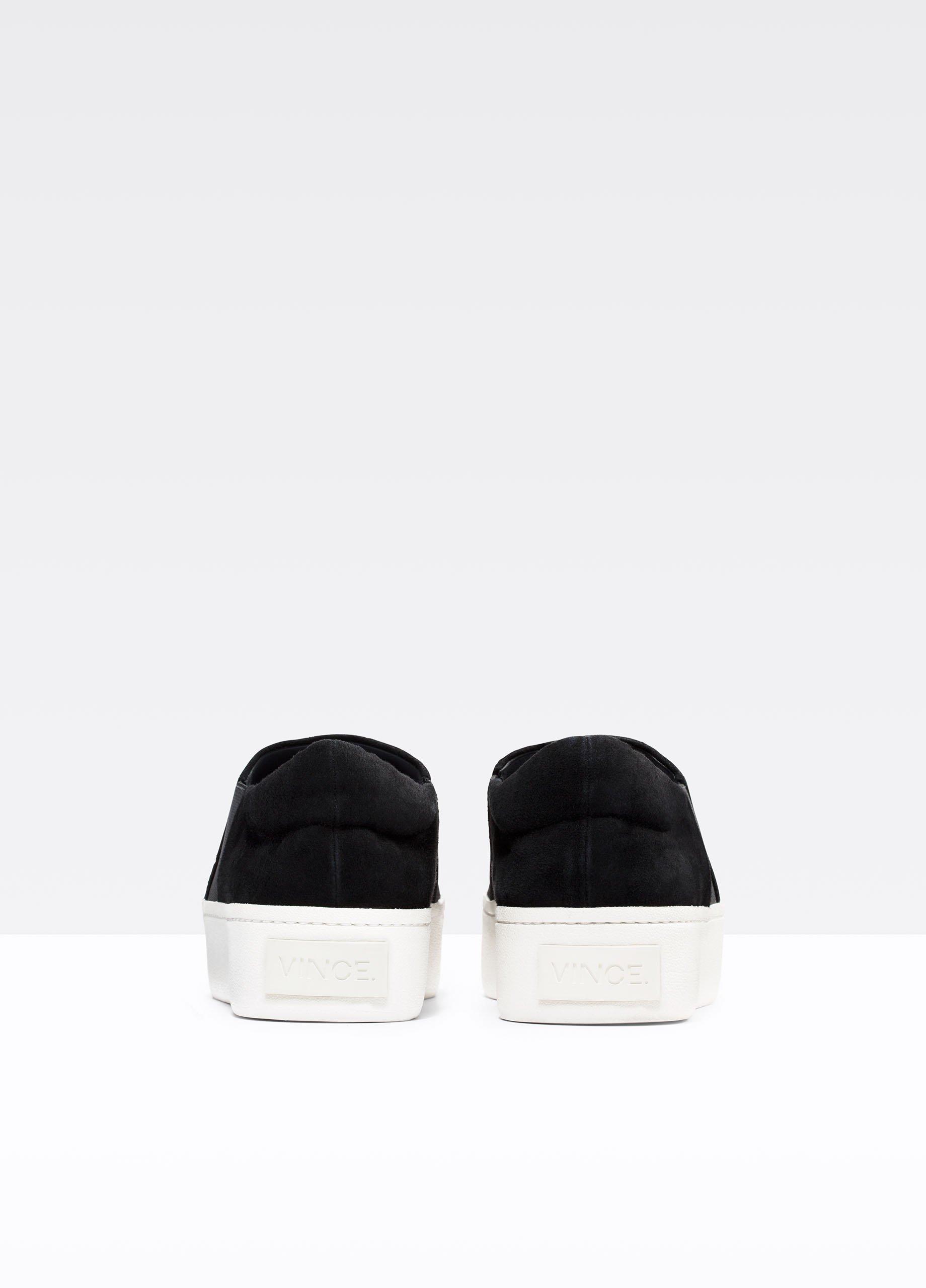 Womens Suede Warren Sneaker, Black, Size 8.5 Vince Product Image