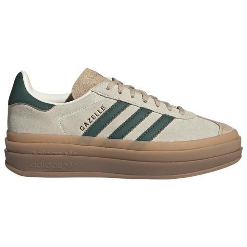 Womens adidas Gazelle Bold Athletic Shoe White / Collegiate Green / Magic Beige Product Image