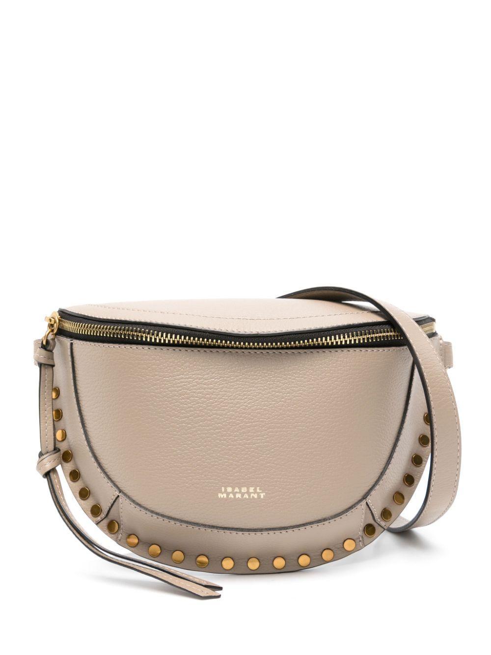 ISABEL MARANT Skano Stud-embellished Shoulder Bag In Beige Product Image