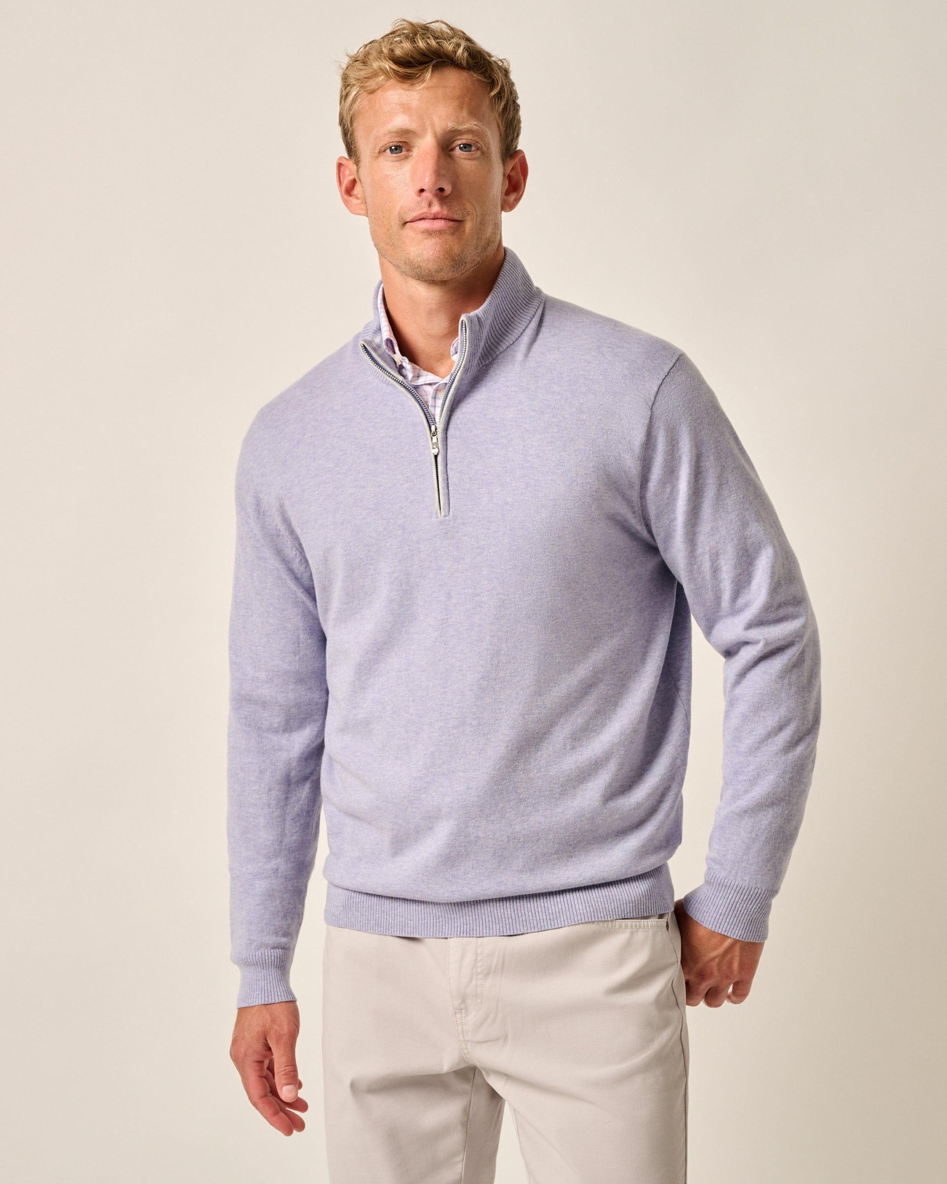 johnnie-O Desmond Plaited Cotton Blend 1/4 Zip Sweater Product Image