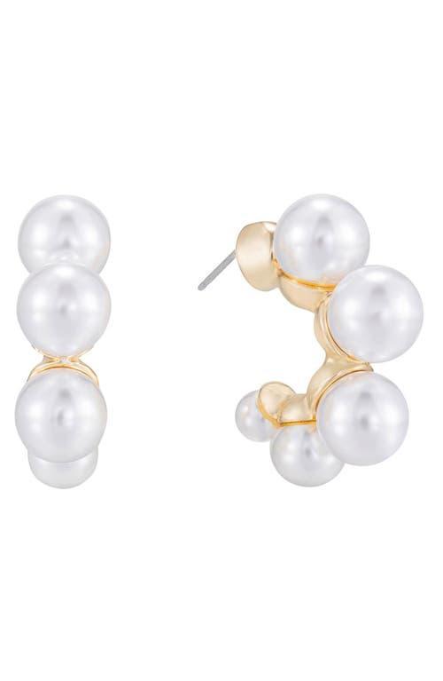 Large Pearl Mini Hoops Ettika Product Image