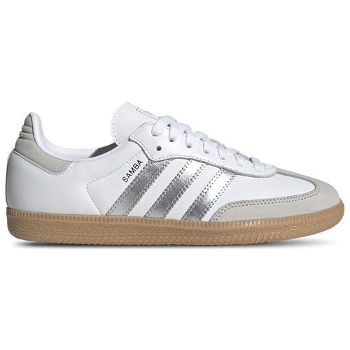 Womens adidas Samba OG Athletic Shoe Silver / Gum Product Image