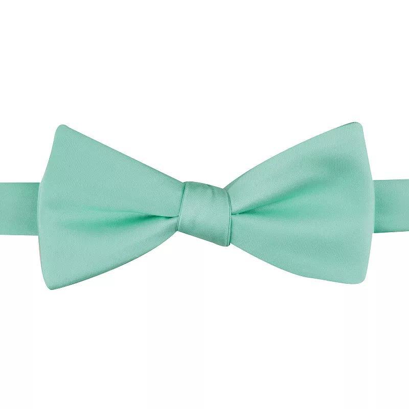 Mens Bespoke Pre-Tied Sateen Bow Tie, Green Sateen Product Image