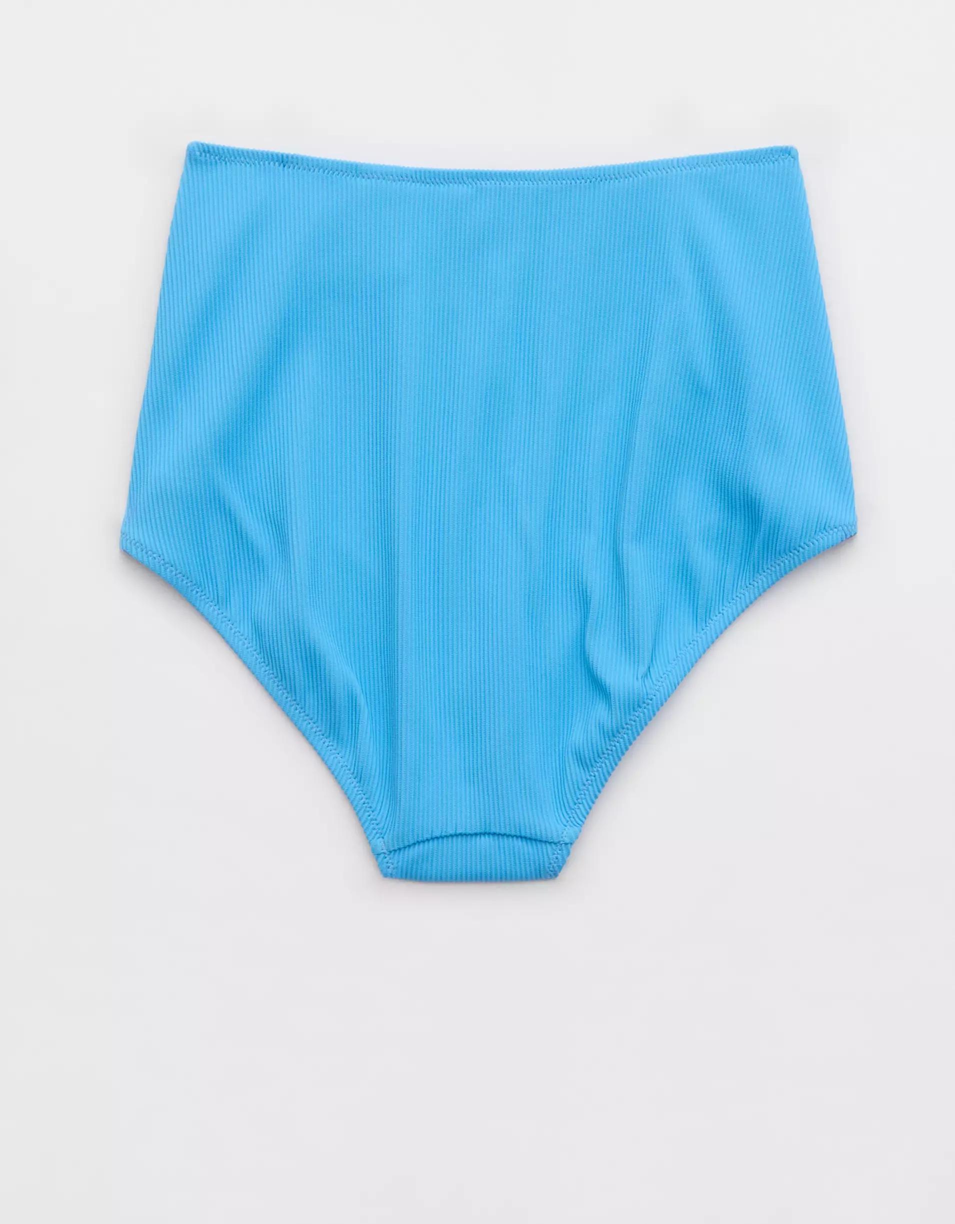 Aerie Ribbed High Waisted Full Coverage Bikini Bottom Product Image