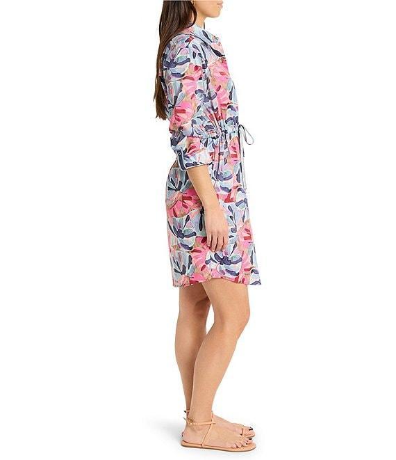 NIC + ZOE Syd Firework Foliage Collar Neck Long Sleeve Shirt Dress Product Image