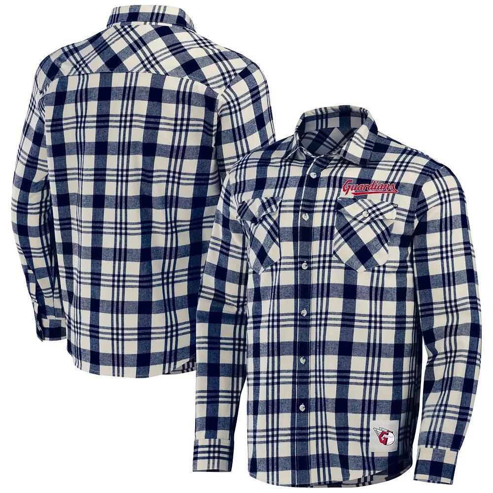 Men's Darius Rucker Collection by Fanatics Navy Detroit Tigers Plaid Flannel Button-Up Shirt, Size: Medium, Blue Product Image