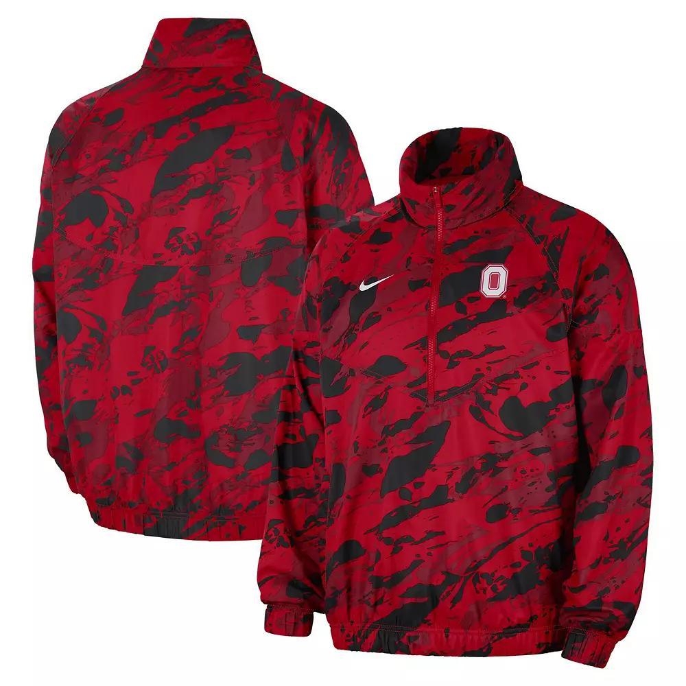 Men's Nike Scarlet Ohio State Buckeyes Anorak Half-Zip Jacket,  Product Image