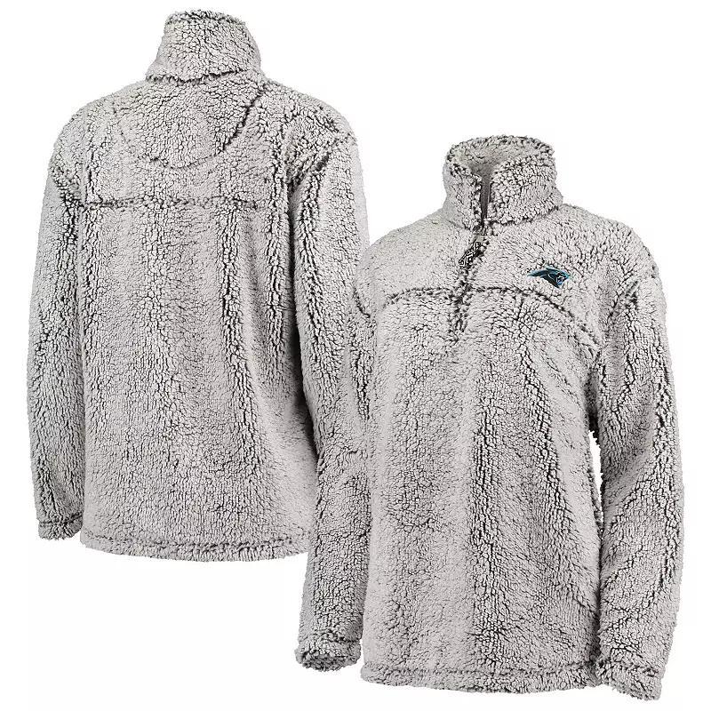 Women's Gray Green Bay Packers Sherpa Quarter-Zip Pullover Jacket,  Product Image