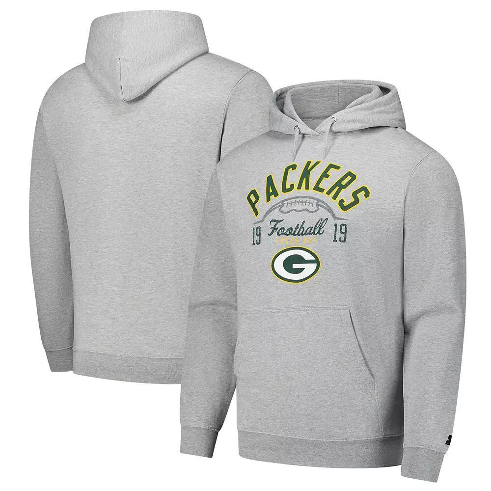 Men's Starter Heather Gray Green Bay Packers Pullover Hoodie,  Product Image