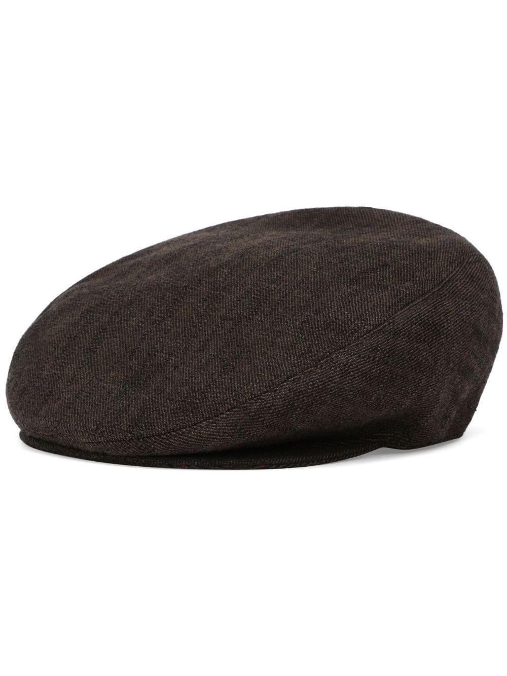 Mélange-effect Flat Cap In Brown Product Image