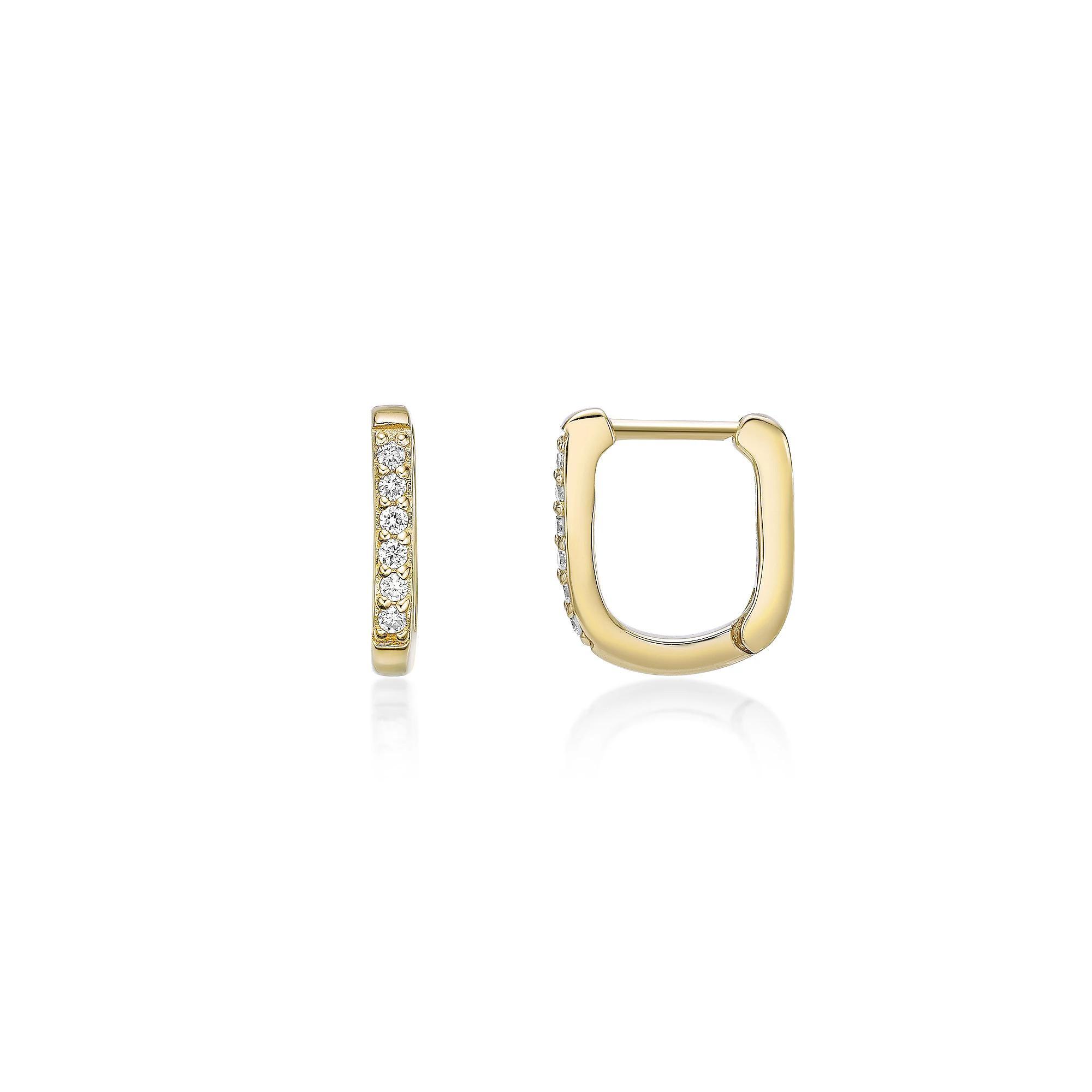 Gemminded 18k Gold Over Silver 1/10 Carat T.W. Lab-Grown Diamond Hoop Earrings, Women's, Gold Tone Product Image