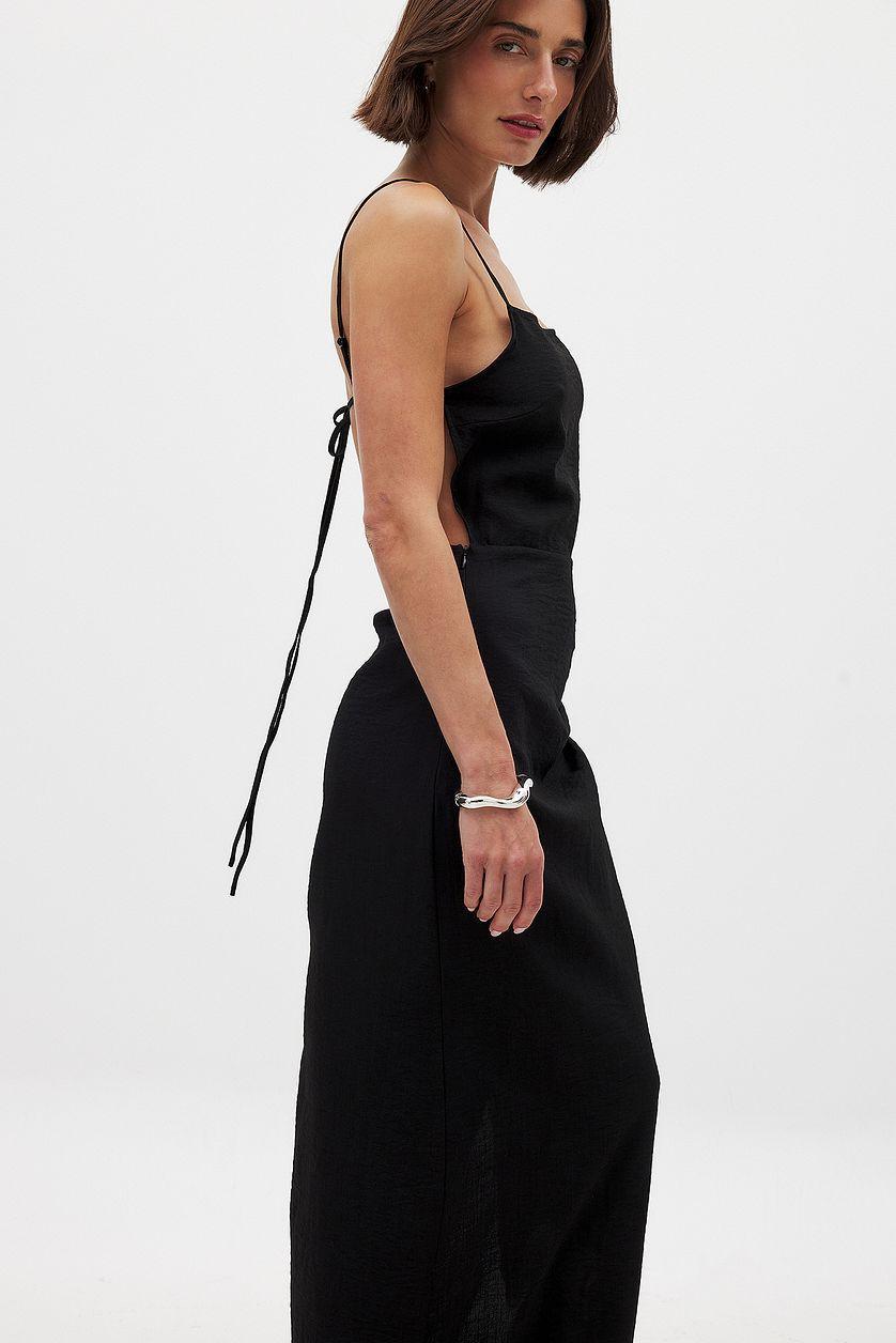 Tie Back Draped Midi Dress Product Image