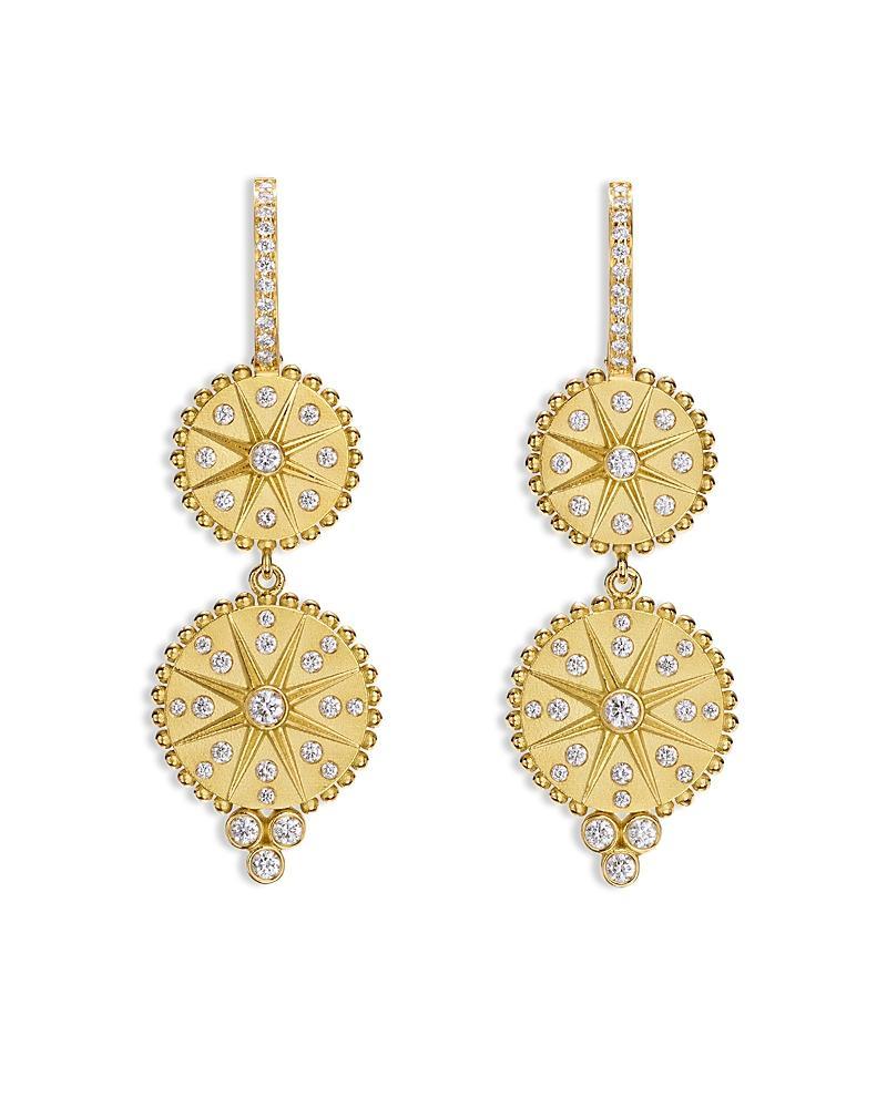 Womens Celestial Orbit 18K Yellow Gold & 0.67 TCW Diamond Double-Drop Earrings Product Image