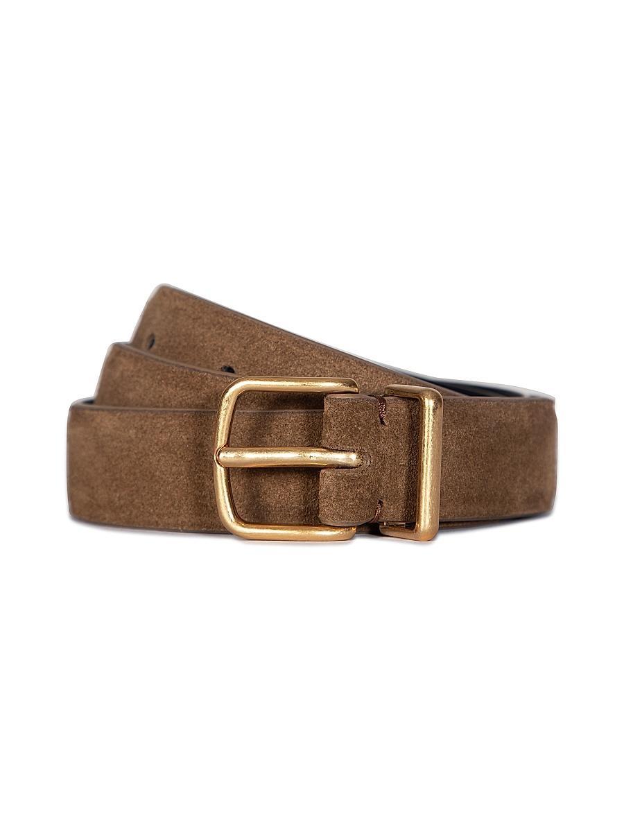 Womens Suede Polished Buckle Belt Product Image