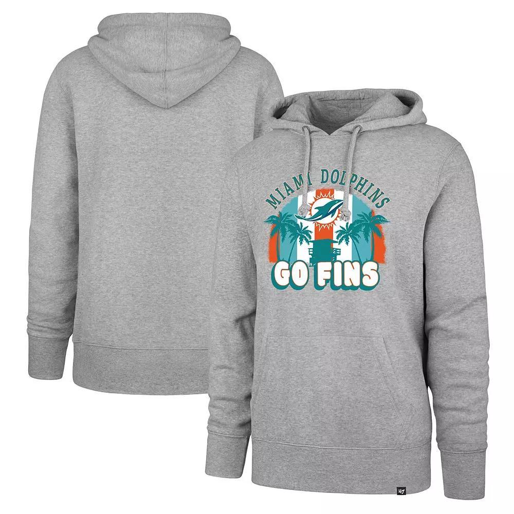 Men's '47 Gray Miami Dolphins Regional Headline Pullover Hoodie,  Product Image