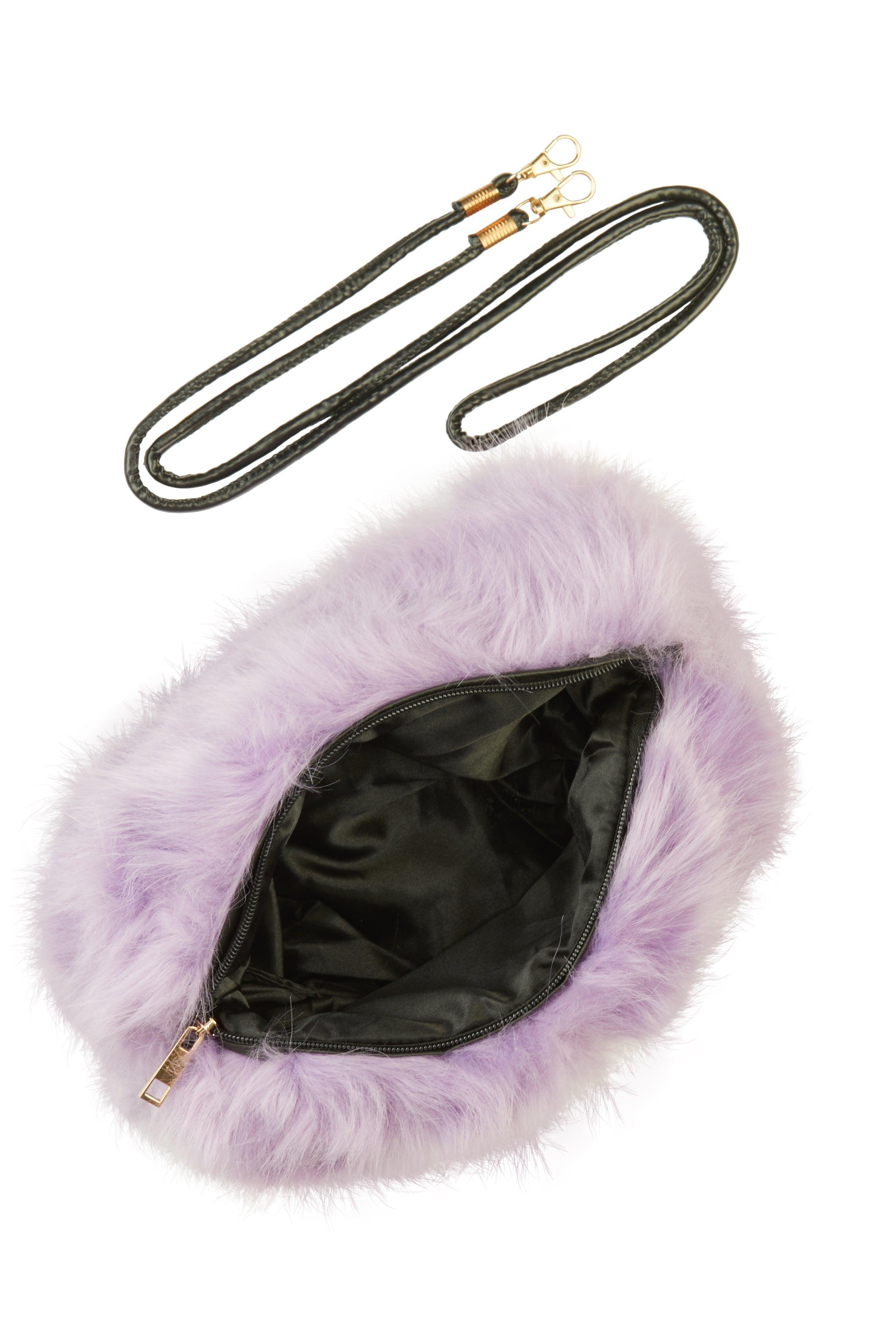 Womens Faux Fur Muff Crossbody Bag Product Image