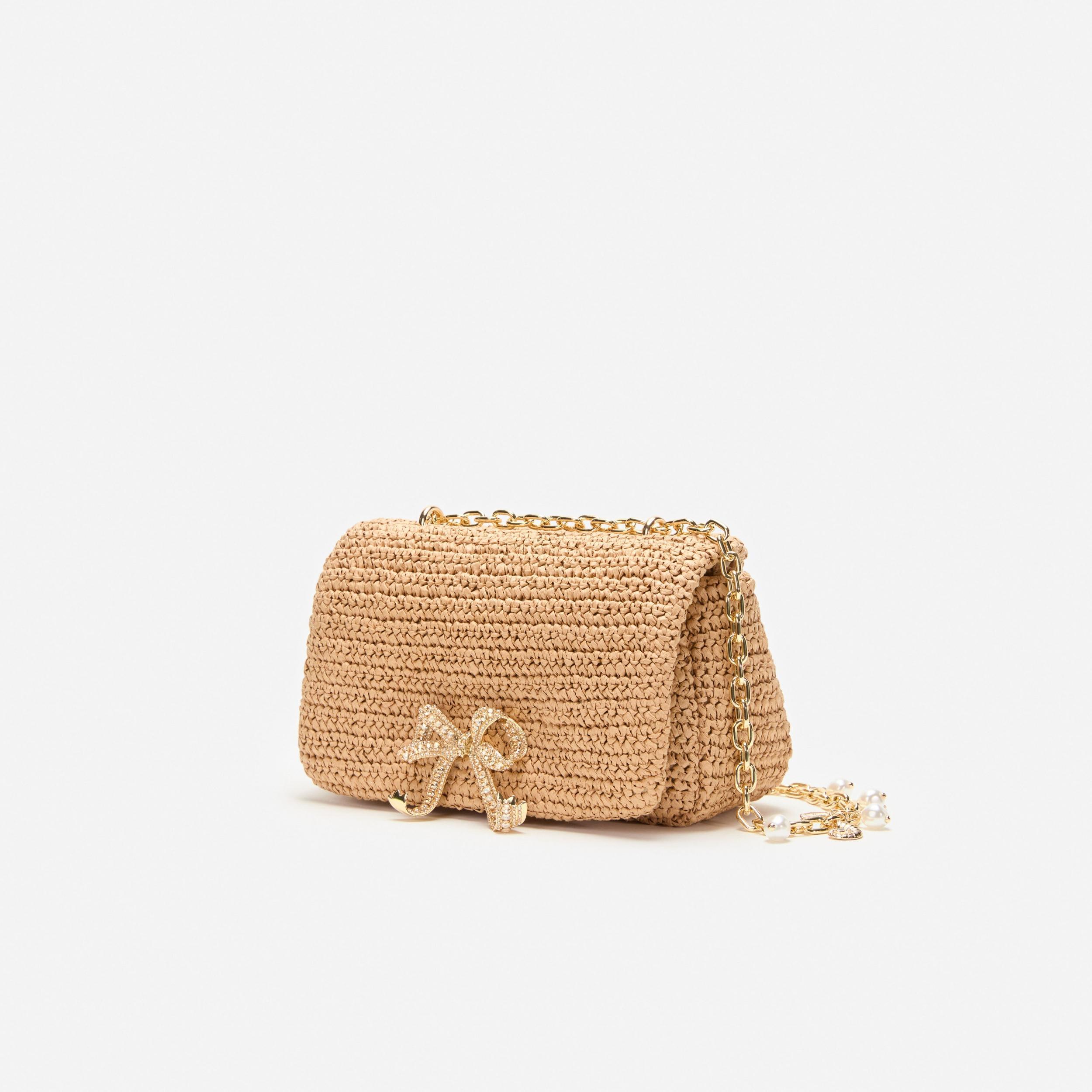 Raffia Bow Charm Shoulder Bag Product Image