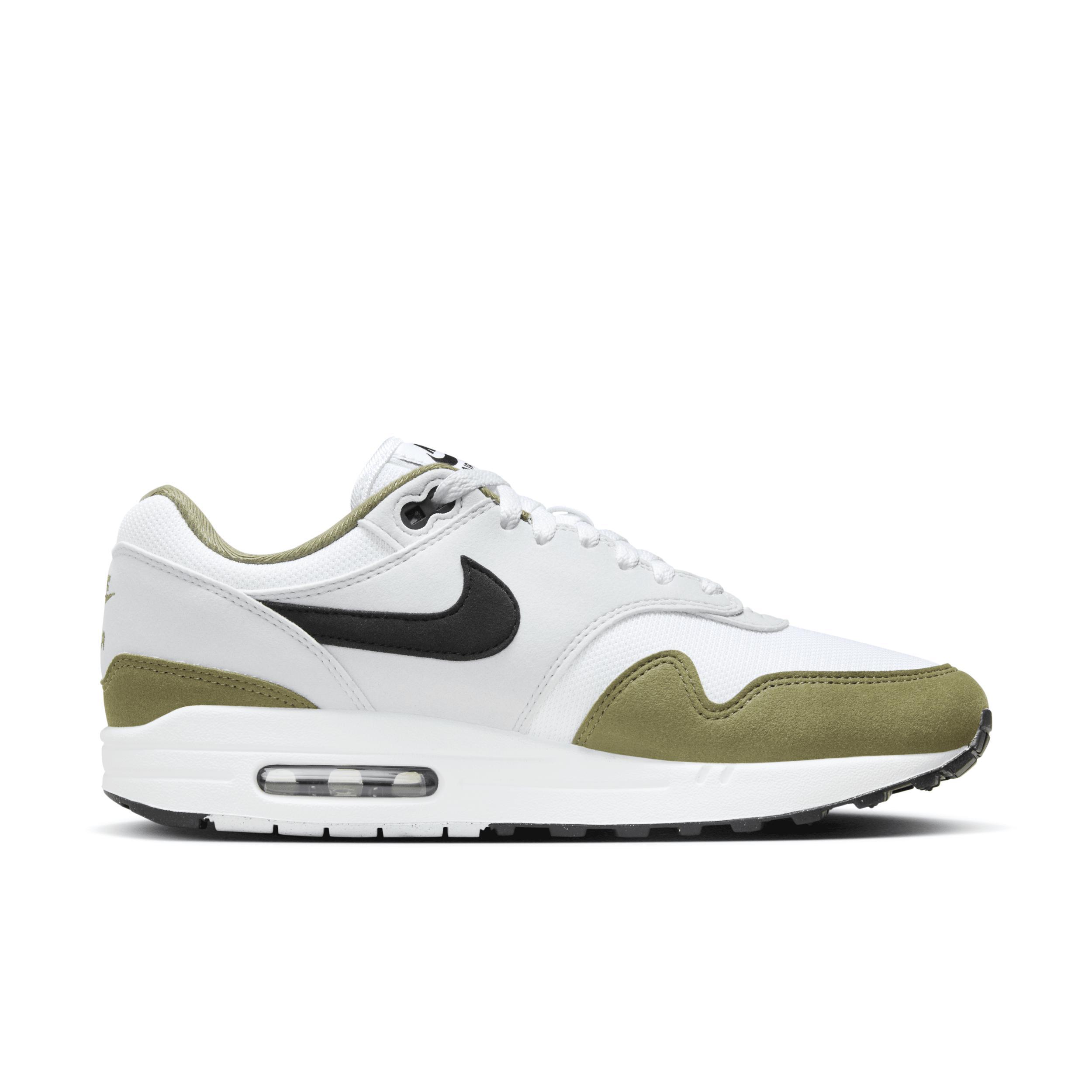 Nike Mens Air Max 1 - Running Shoes White/Black/Grey Product Image