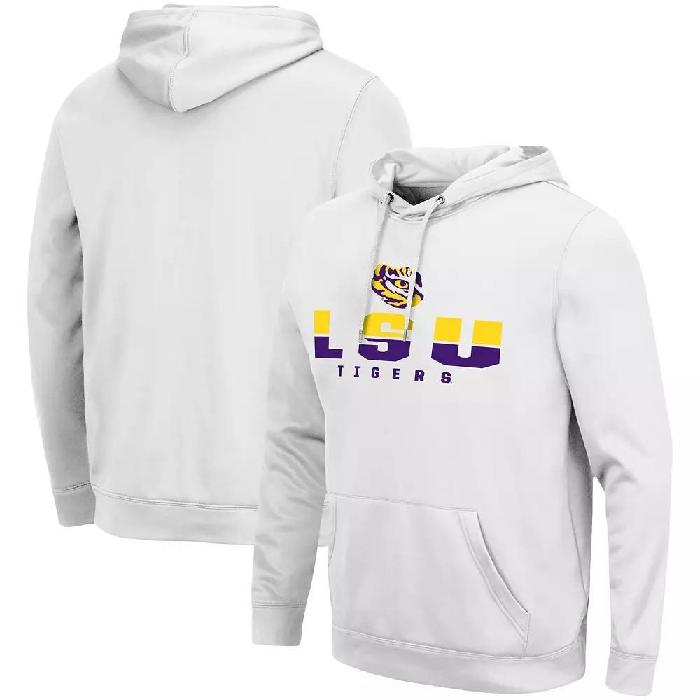Men's Colosseum White LSU Tigers Lantern Pullover Hoodie,  Product Image