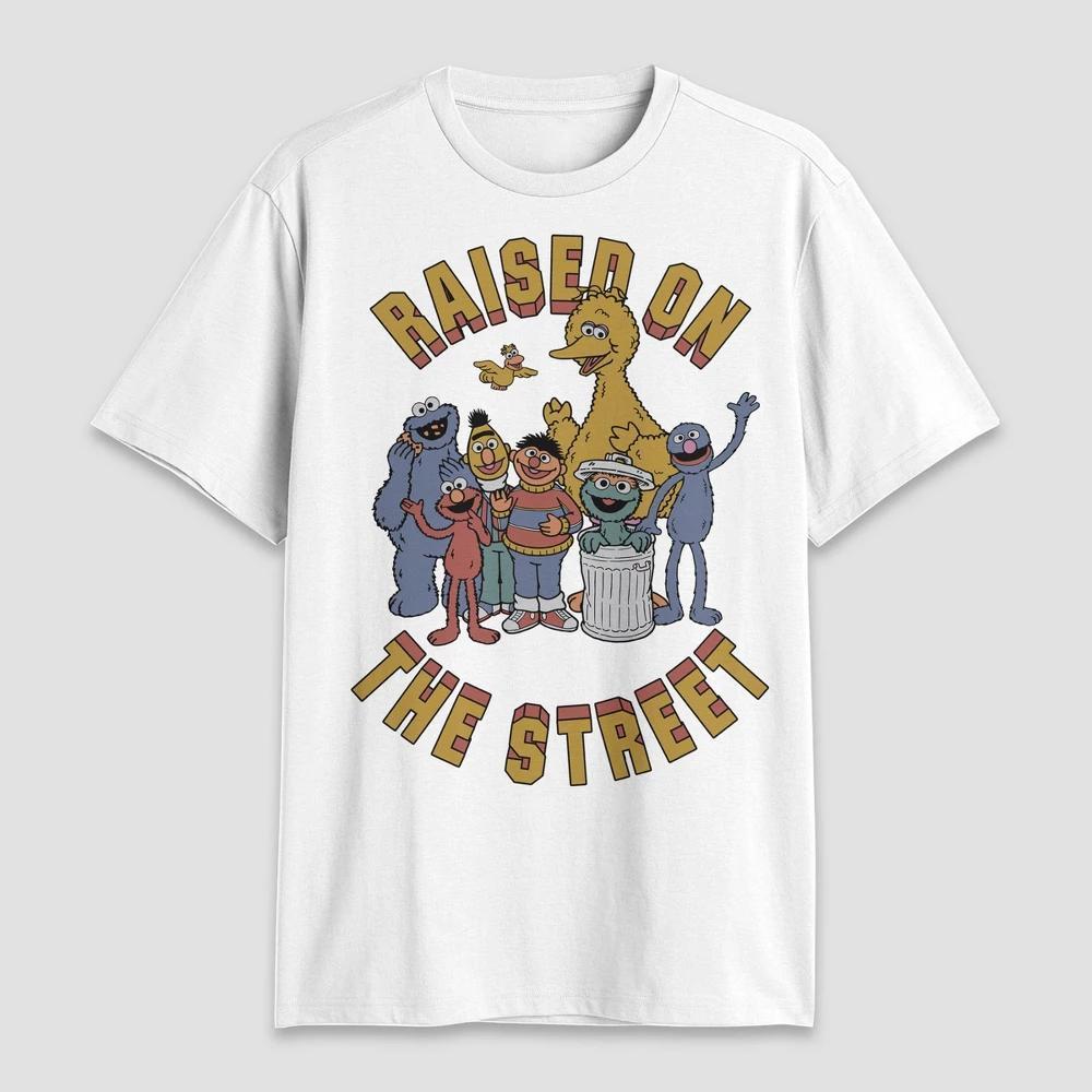 Men's Sesame Street Short Sleeve Crewneck T-Shirt - White M Product Image