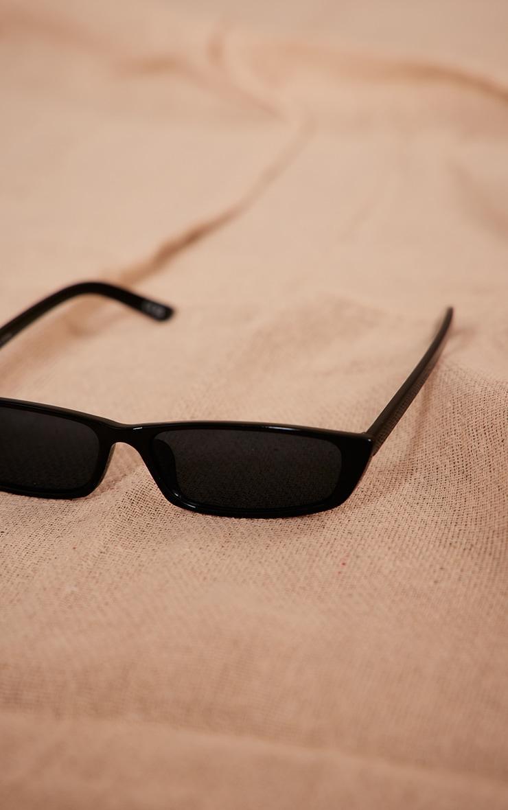 Black Slim Rectangular Lense Sunglasses Product Image