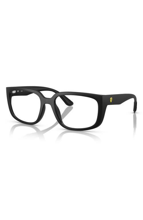 RAY BAN Ray-ban X Scuderia Ferrari 55mm Square Optical Glasses In Black White Product Image