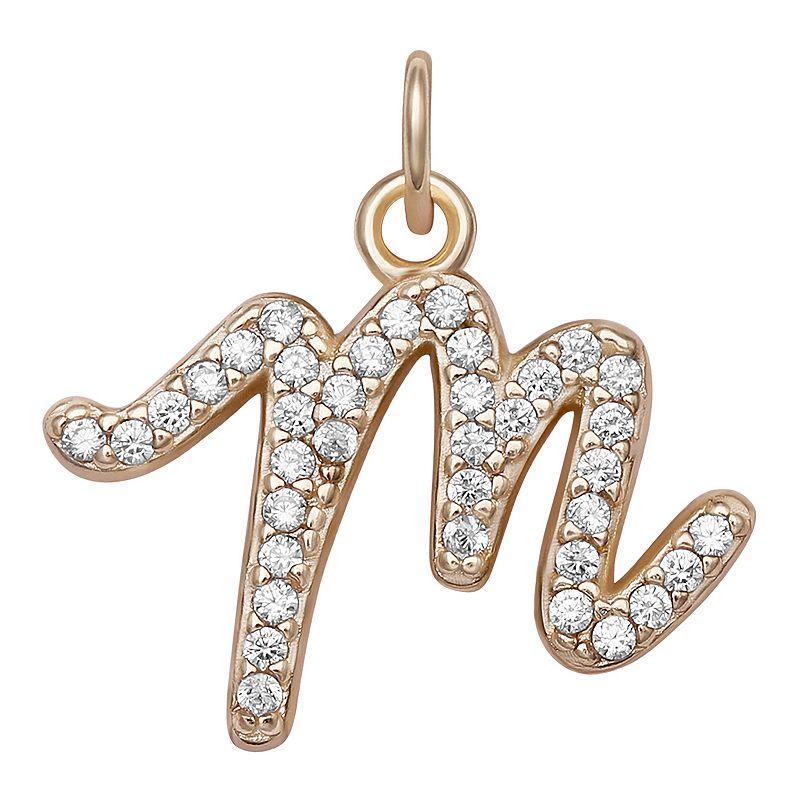 LC Lauren Conrad Sterling Silver Cubic Zirconia Initial Charm, Womens, Sterling Silver X Product Image