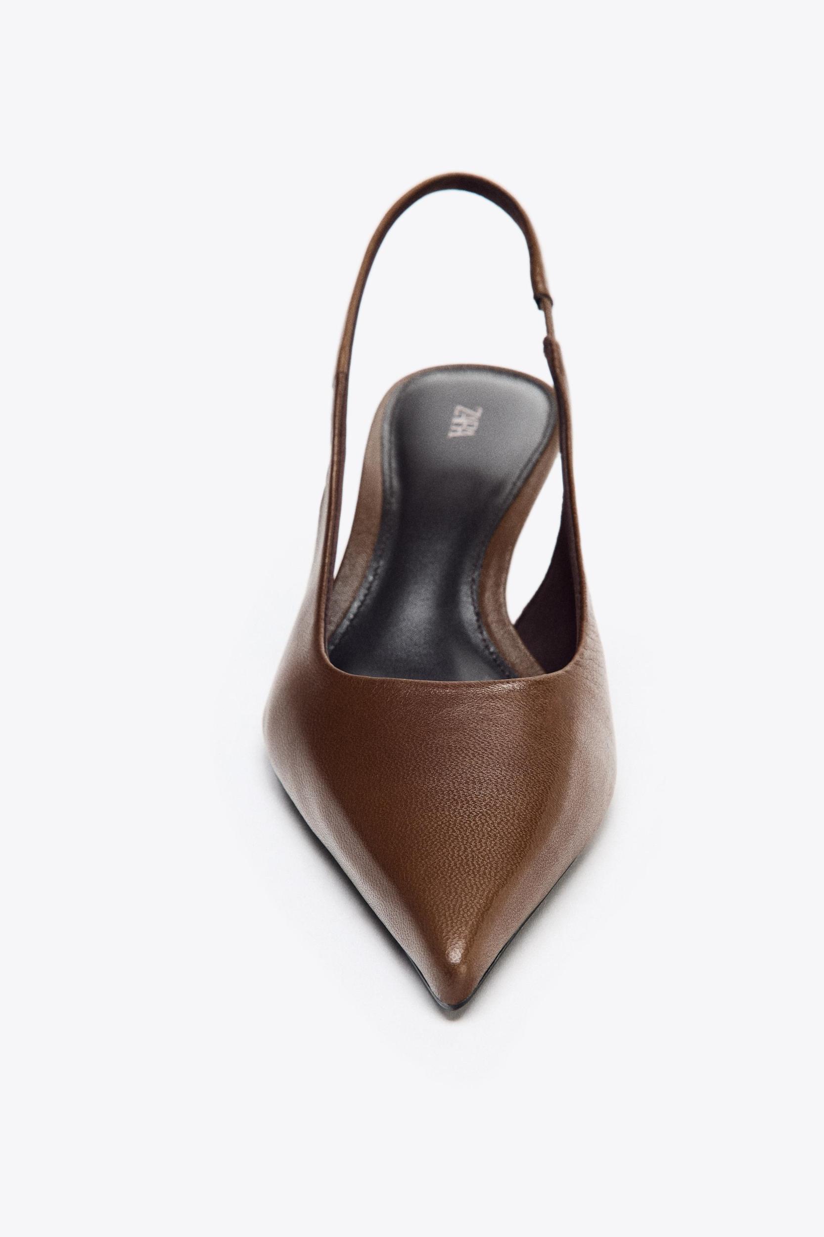 LEATHER KITTEN HEEL SHOES Product Image