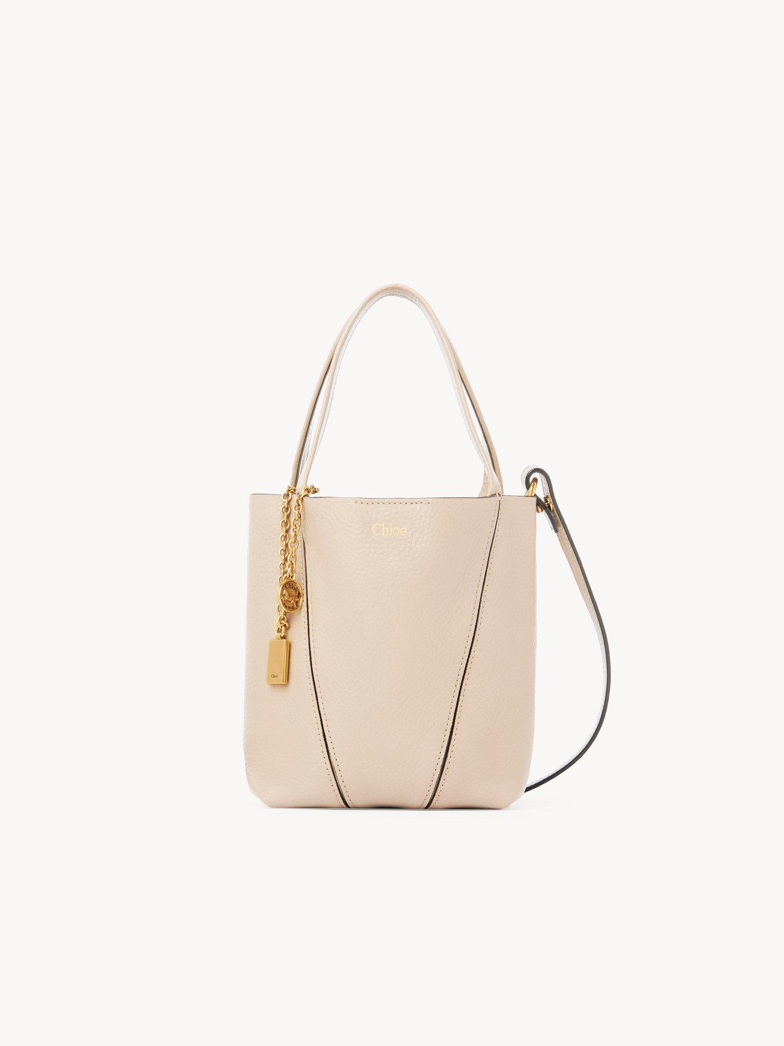 Small Chloé Spin tote bag in grained leather Product Image