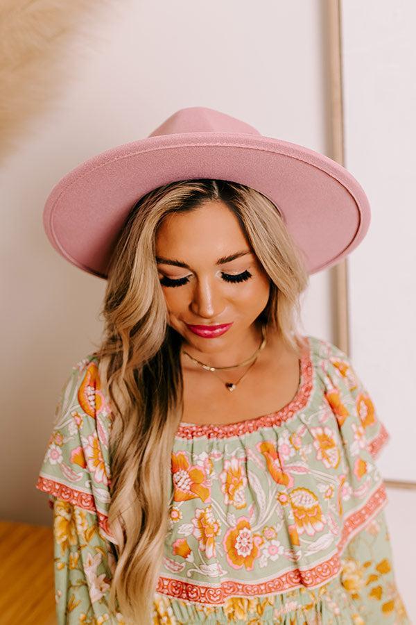 Chic and Charm Felt Fedora in Blush Product Image