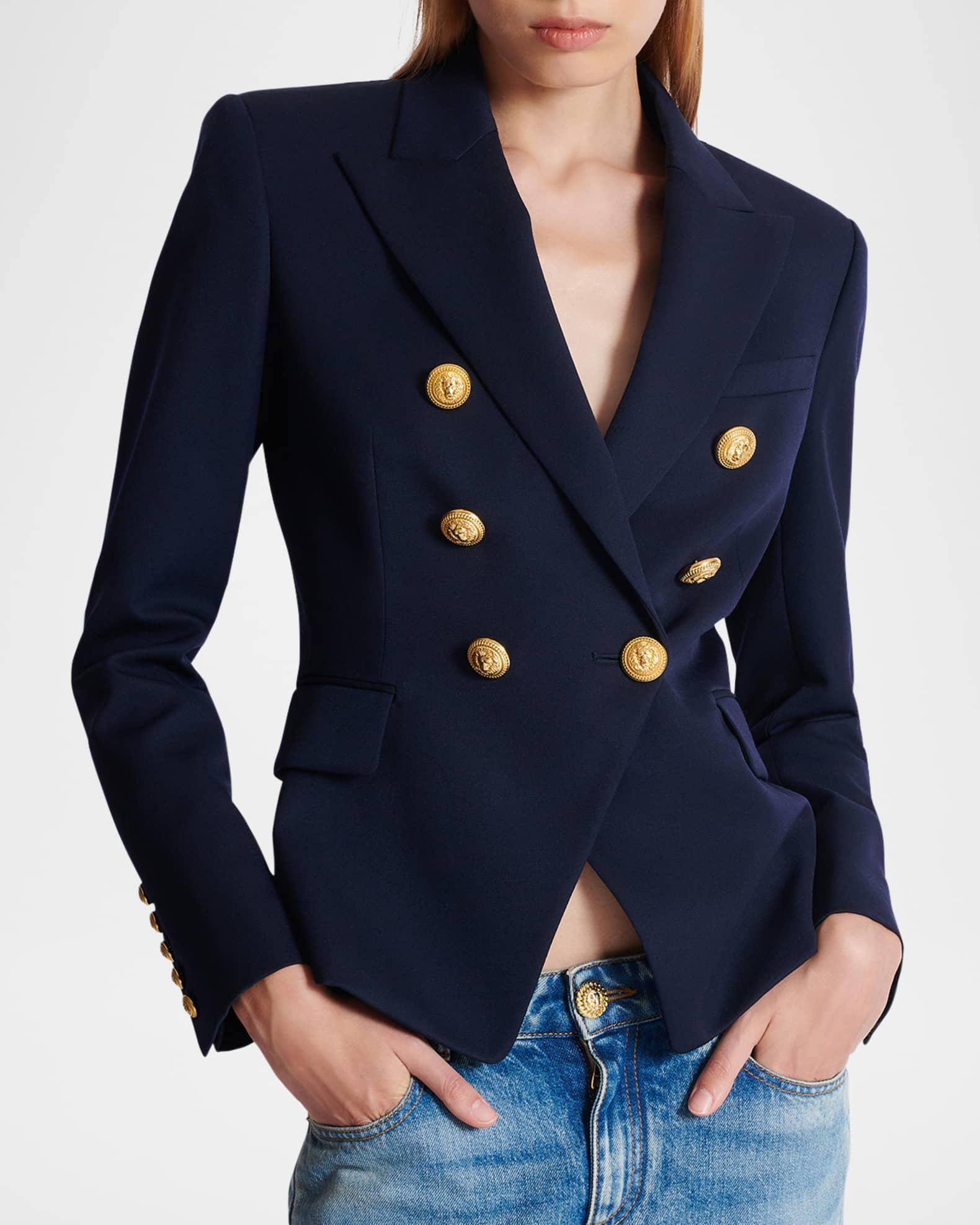 6-Button Fitted Wool Jacket Product Image