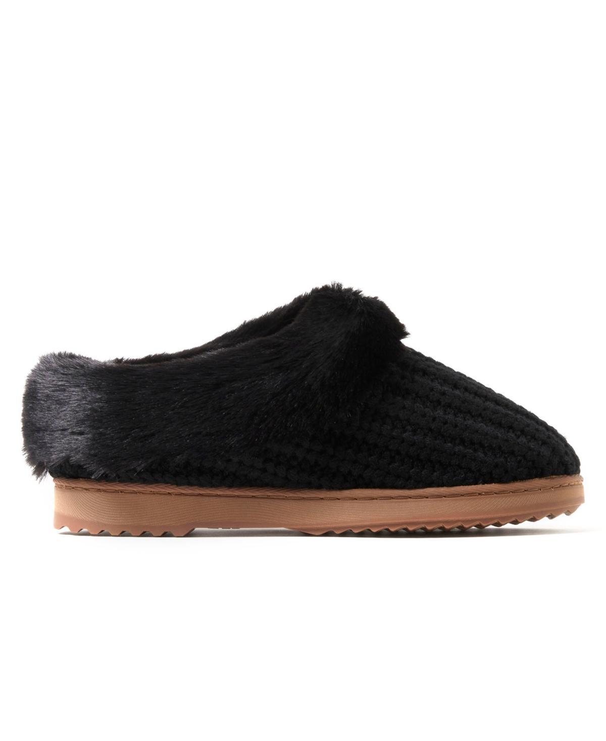 Dearfoams Hannah Festive Knit Women's Clog Slippers, Size: Large, Black Product Image