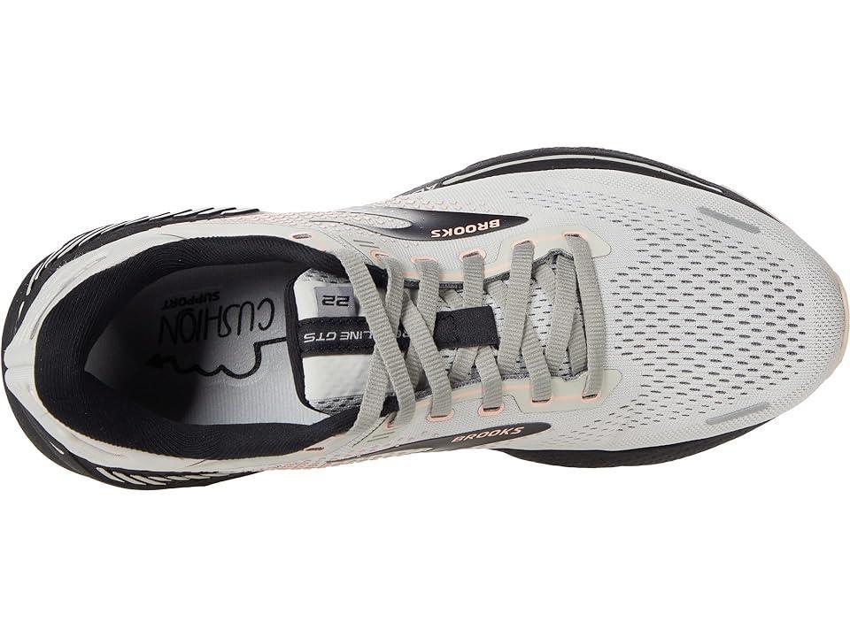 Brooks SINGLE SHOE - Adrenaline GTS 22 (Grey/Rose/Black) Women's Shoes Product Image