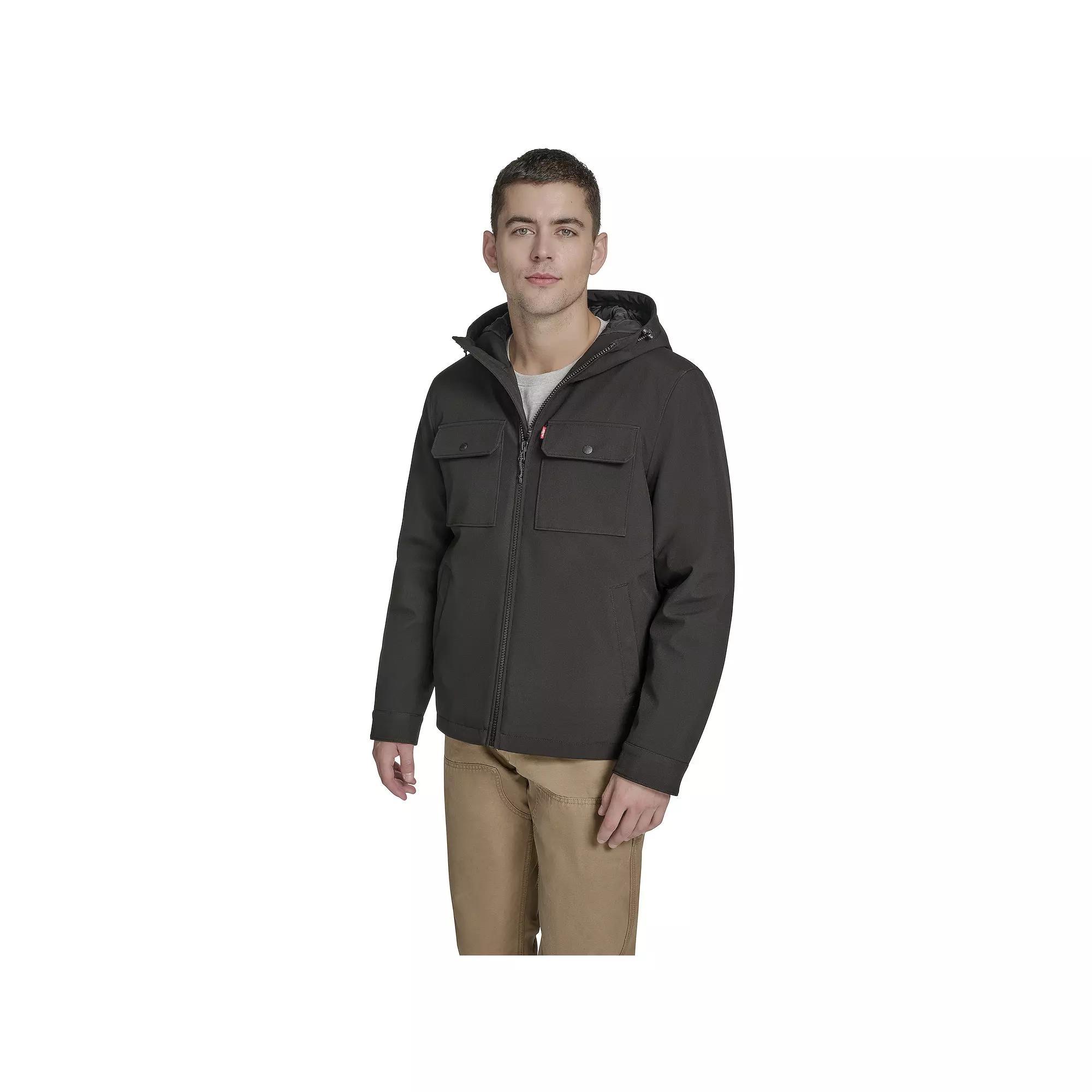 Men's Levi's® Soft Shell Quilt Lined Hooded Storm Coat,  Product Image