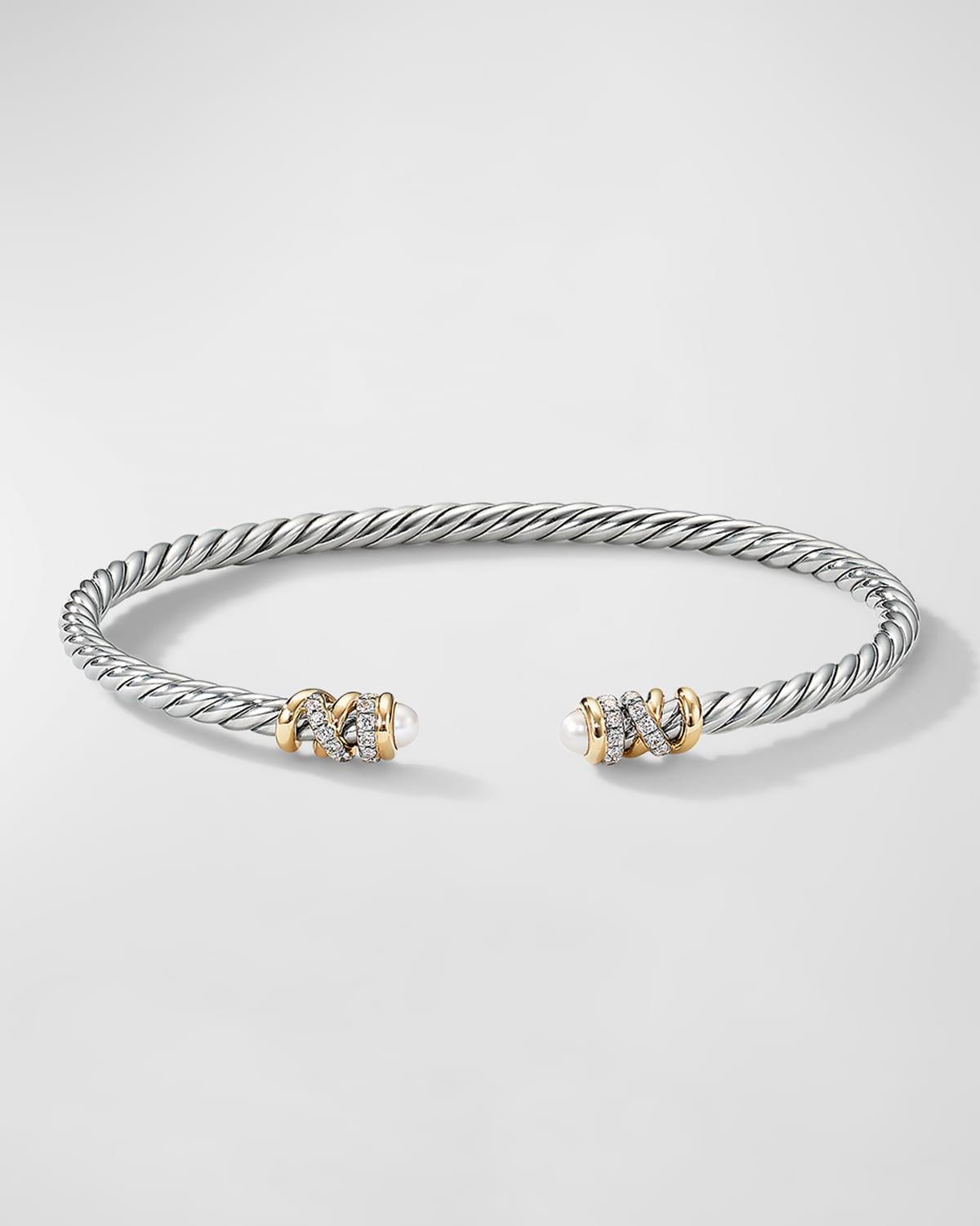 3mm Petite Helena Bracelet with Diamonds and 18K Gold in Silver Product Image