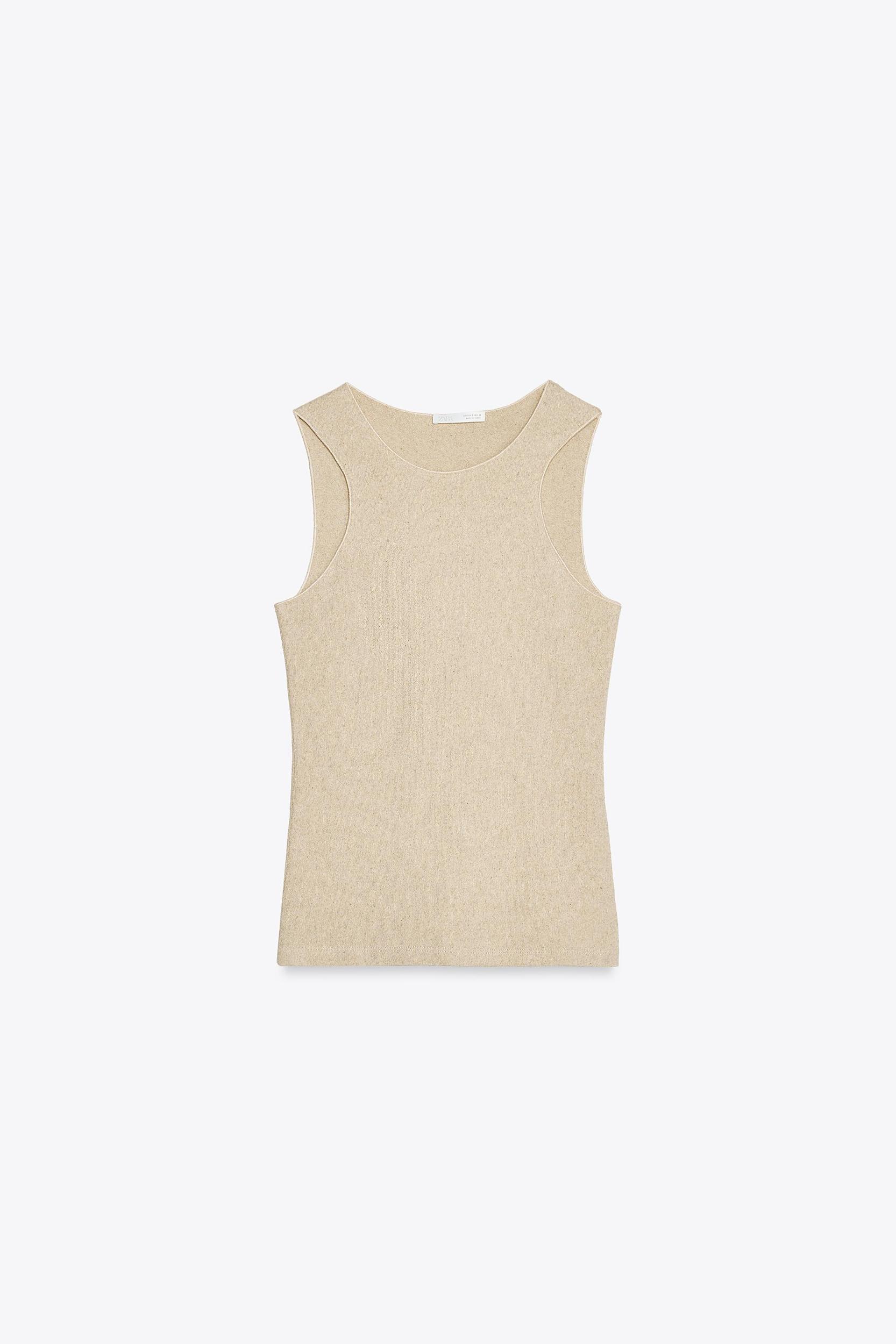 SLEEVELESS LINEN T-SHIRT Product Image