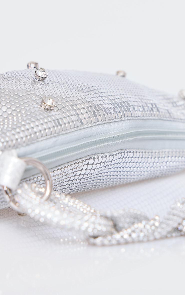 Silver Chainmail Diamante Link Strap Shoulder Bag Product Image