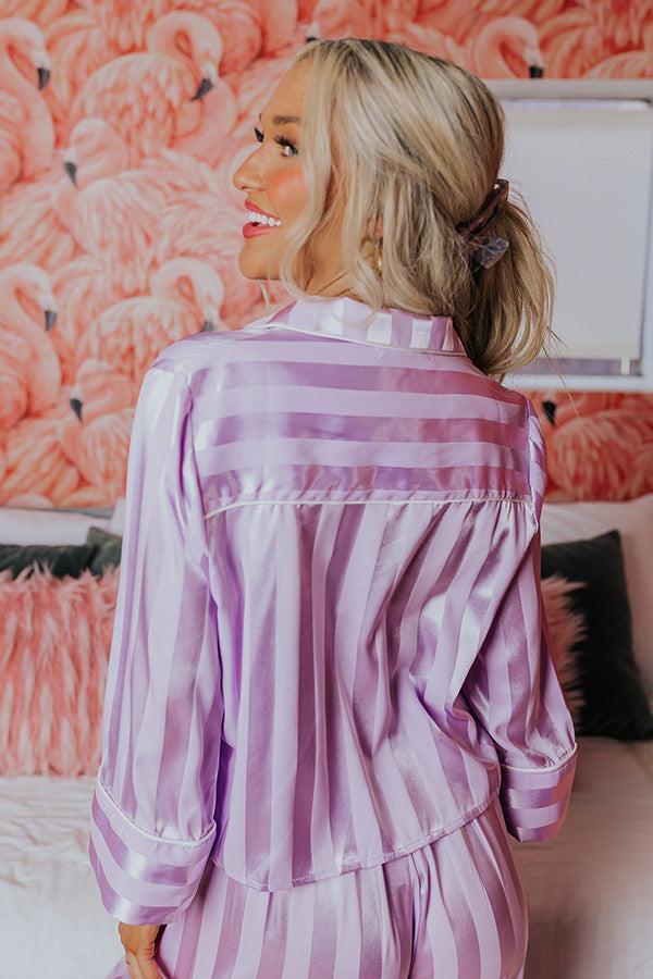 Unwind And Relax Pajama Top In Lavender Product Image