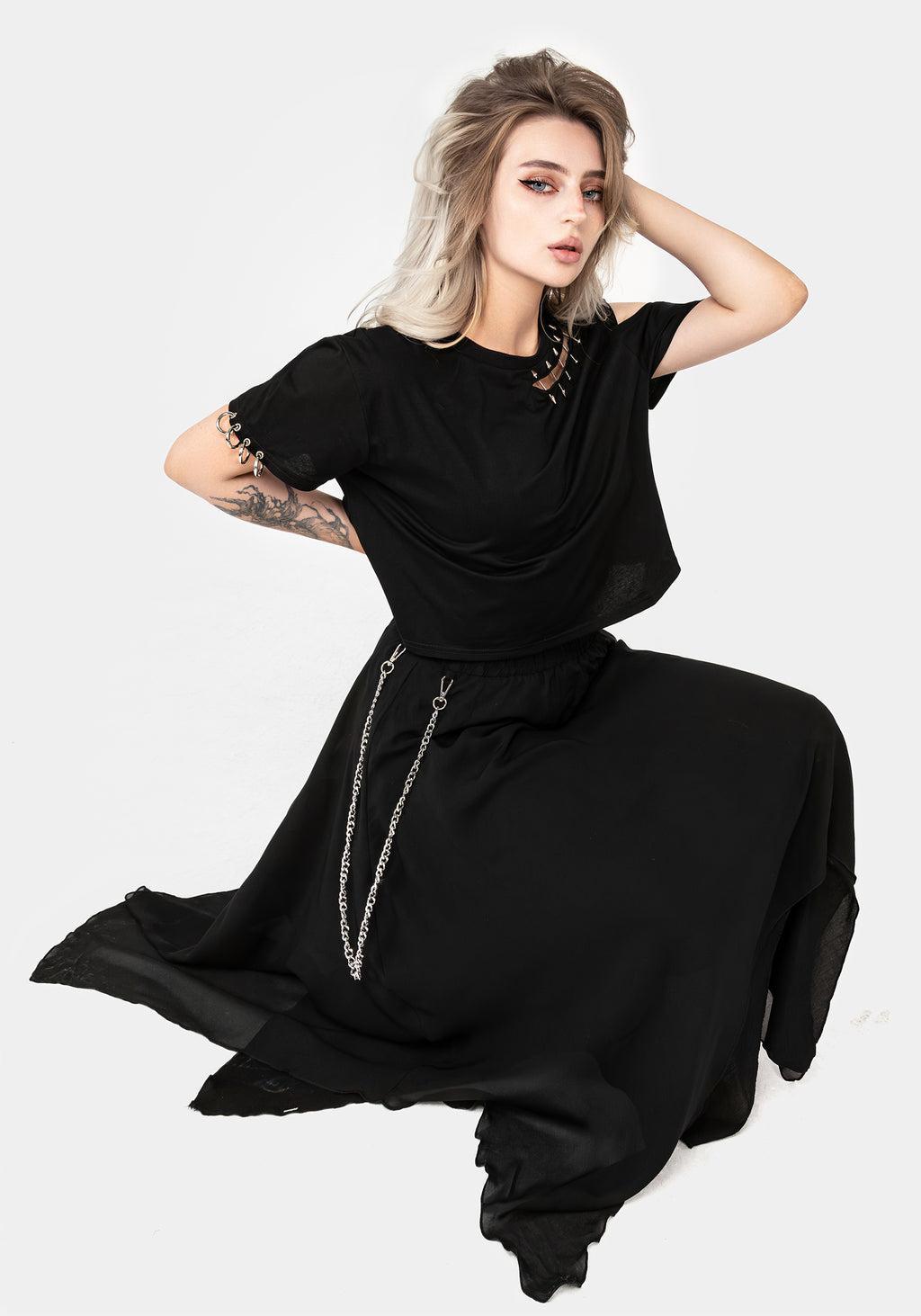 Levitate Chain Detail Midi Skirt Product Image