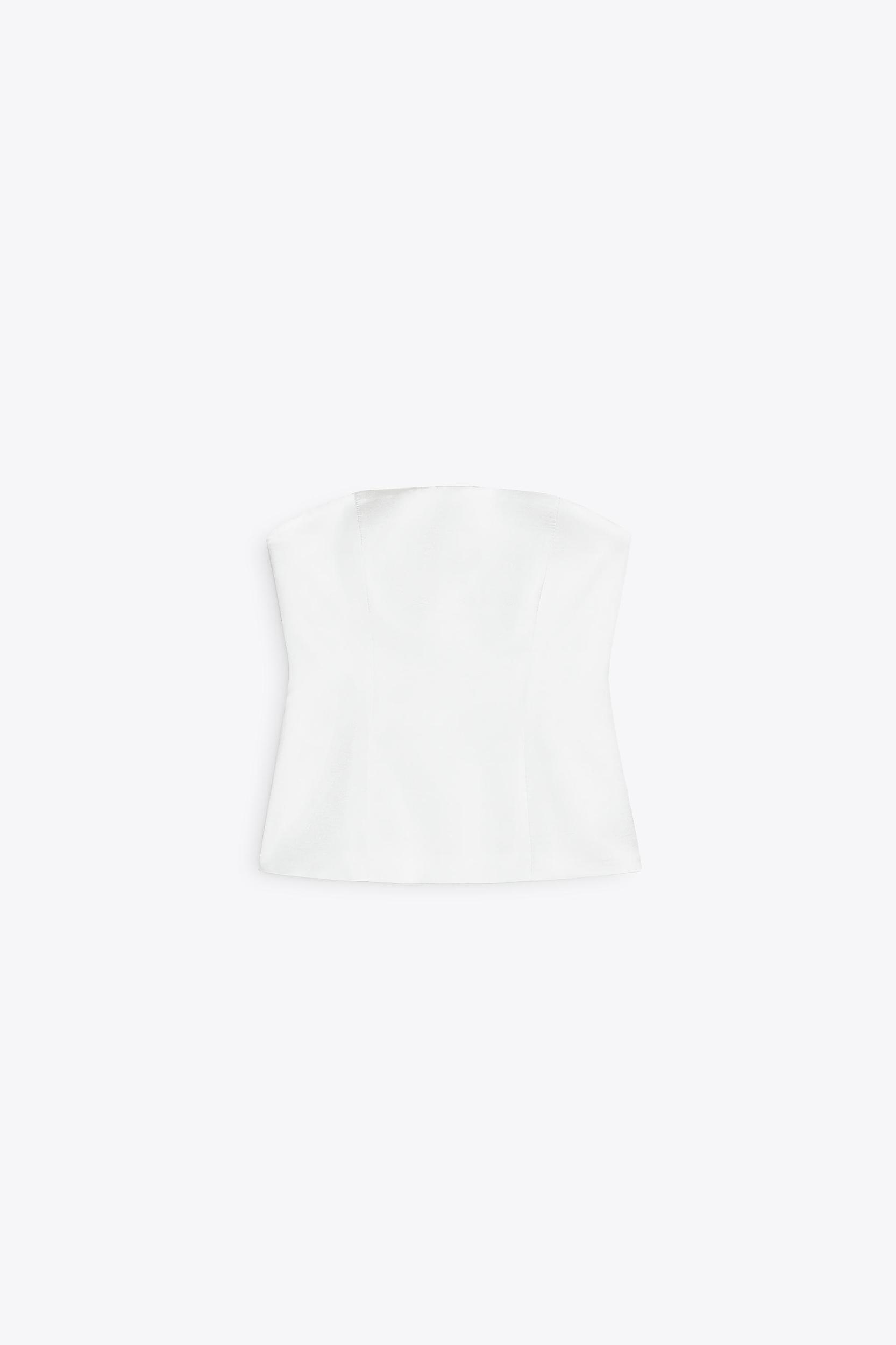 STRAPLESS SATIN EFFECT TOP Product Image