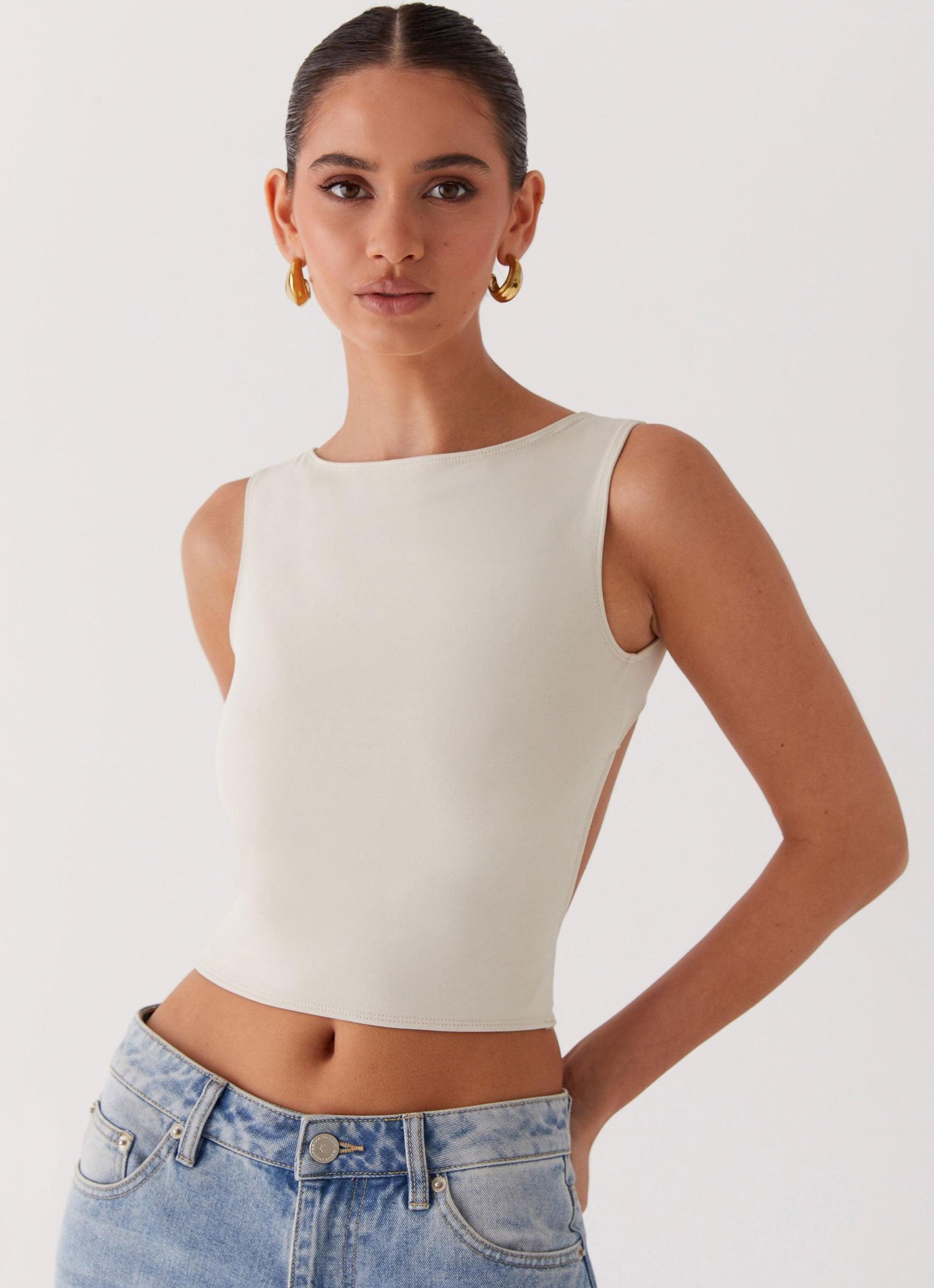 Saskie Crop Top - Ivory Product Image